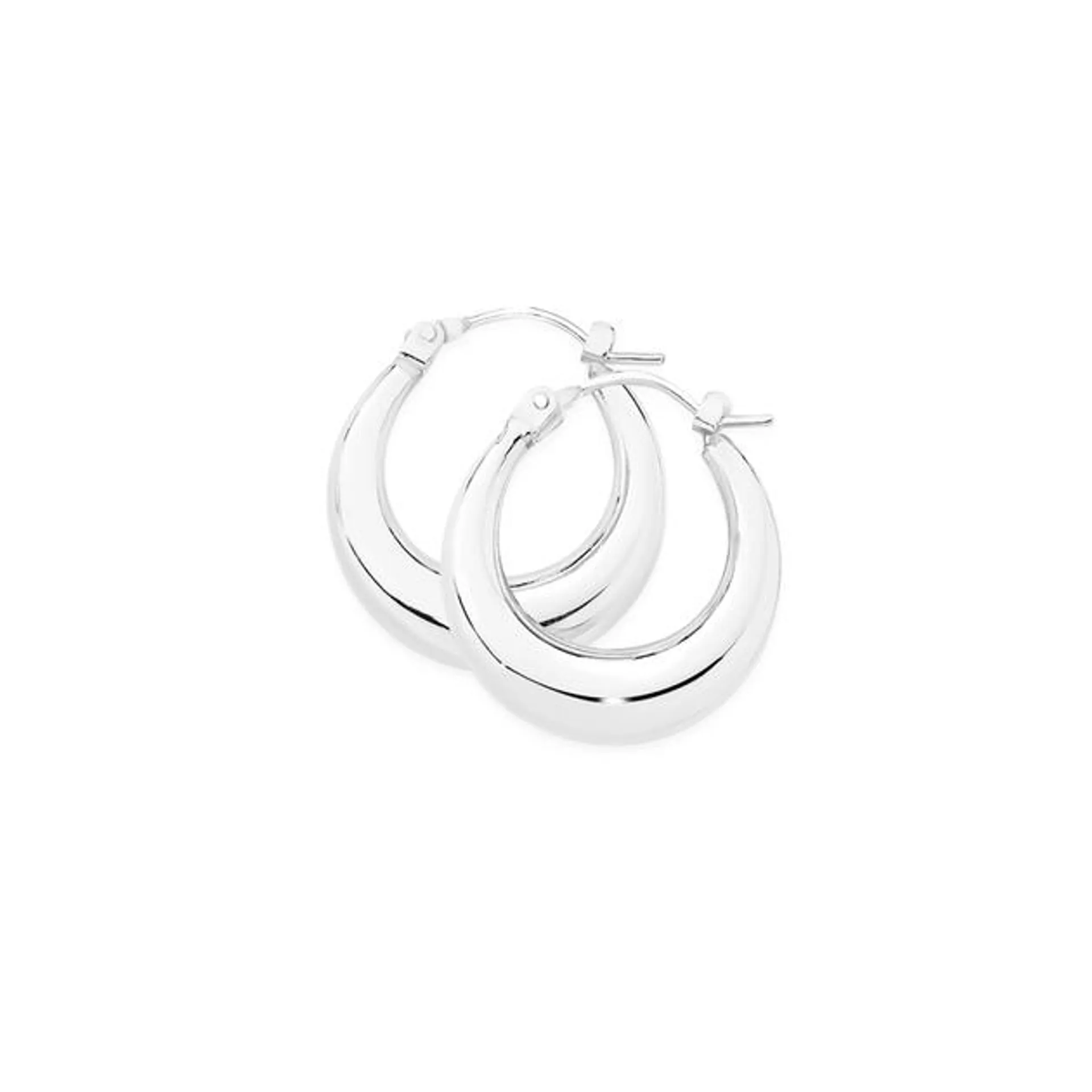 Silver 19mm Taper Polished Creole Earrings