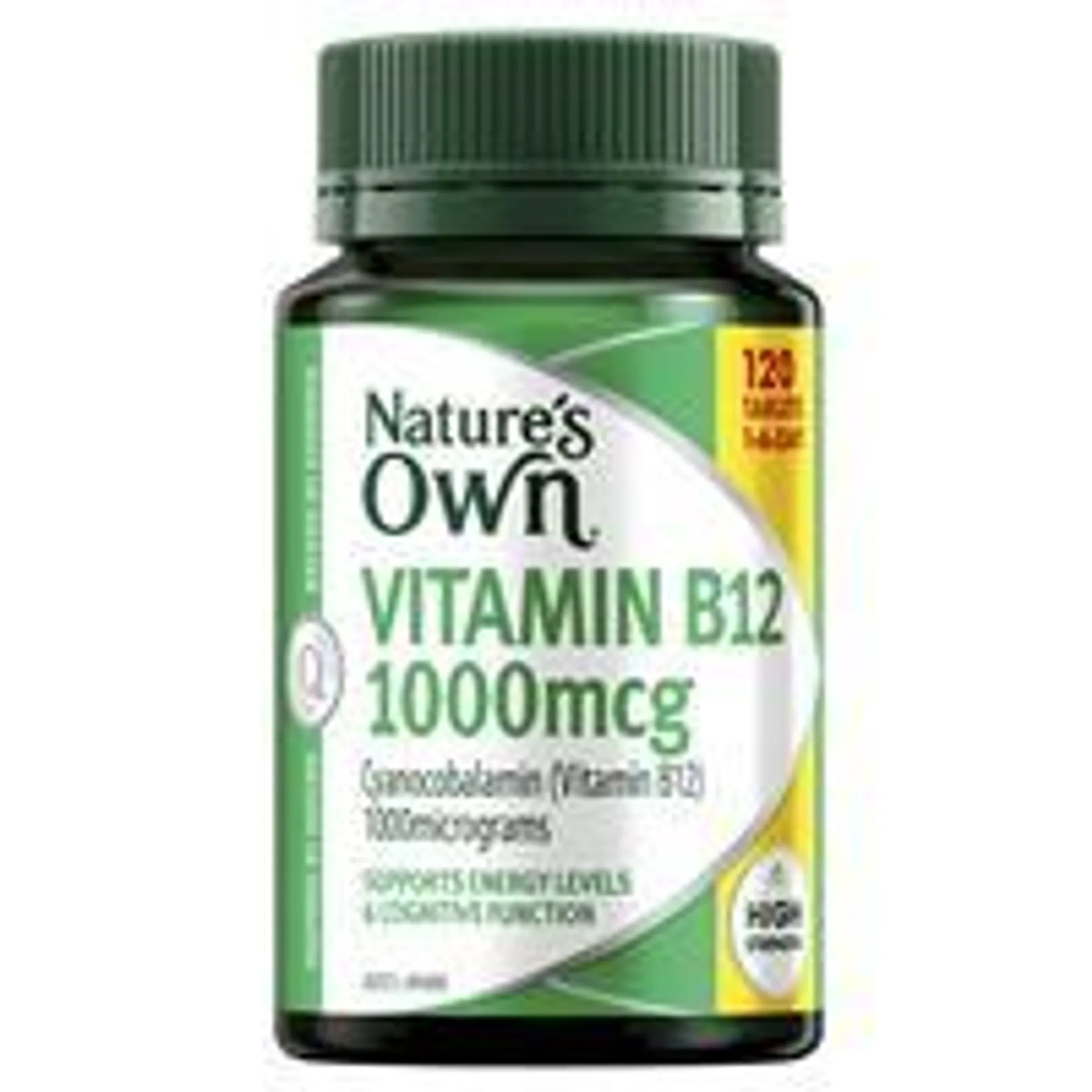 Nature's Own Vitamin B12 1000mcg with Vitamin B for Energy - 120 Tablets Exclusive Size