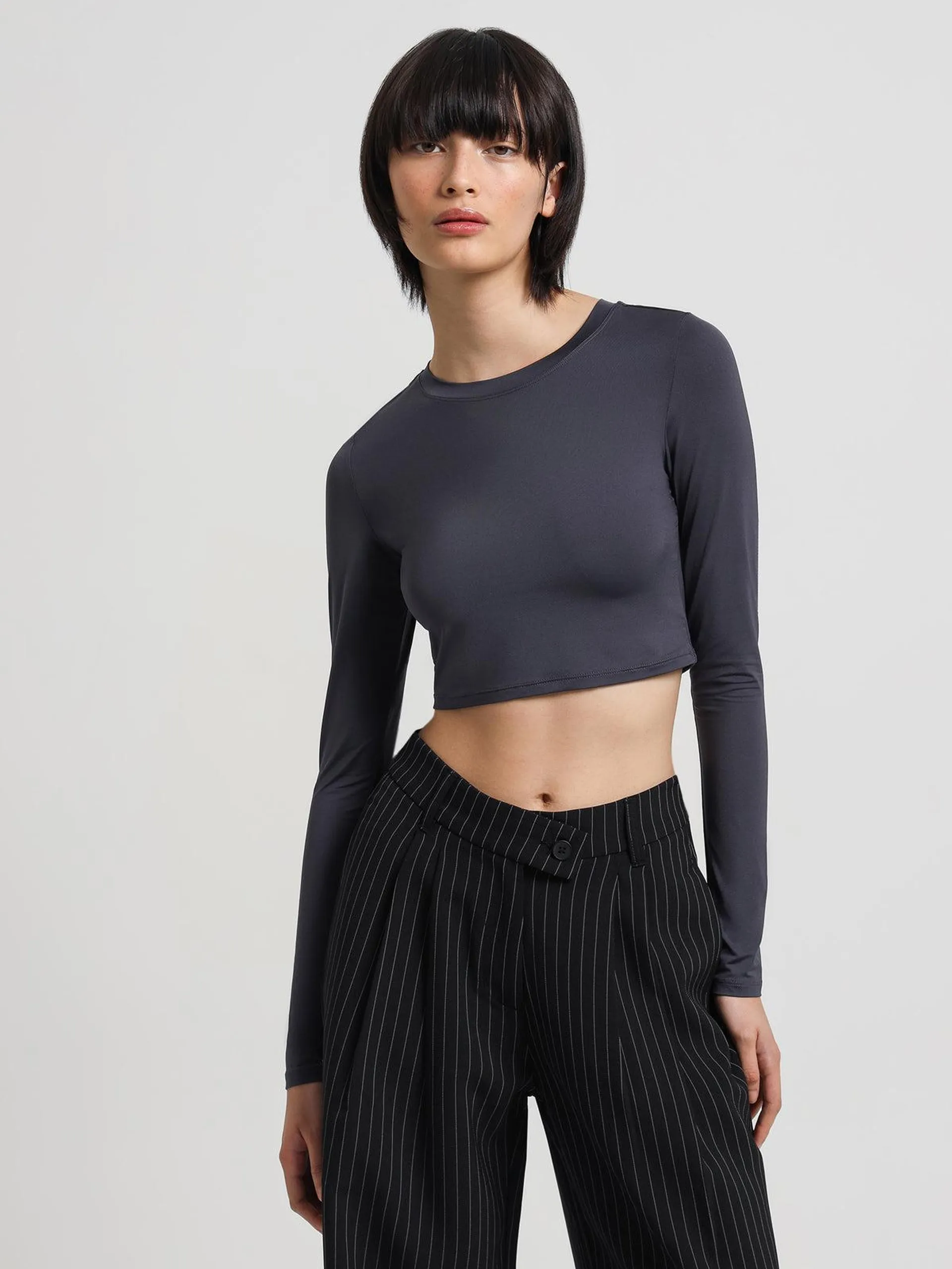 MSE Standard Long Sleeve Crop in Slate