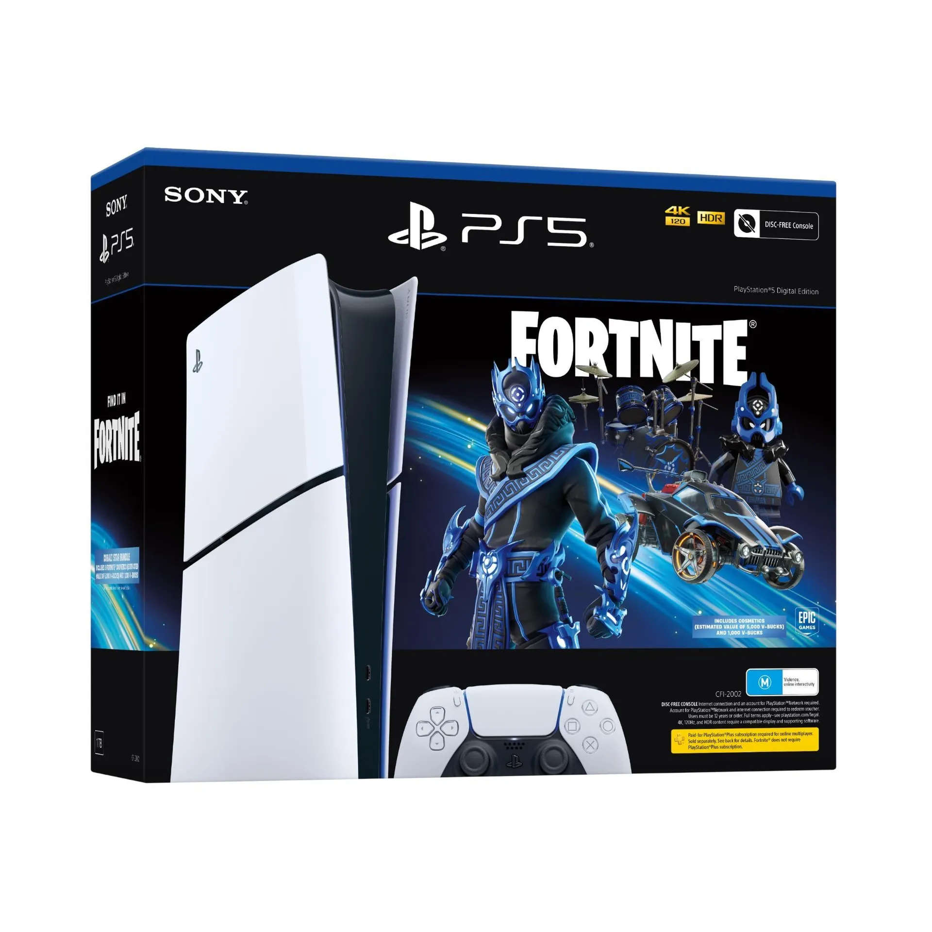 PS5 PlayStation 5 Slim Digital Fortnite Cobalt Star Bundle