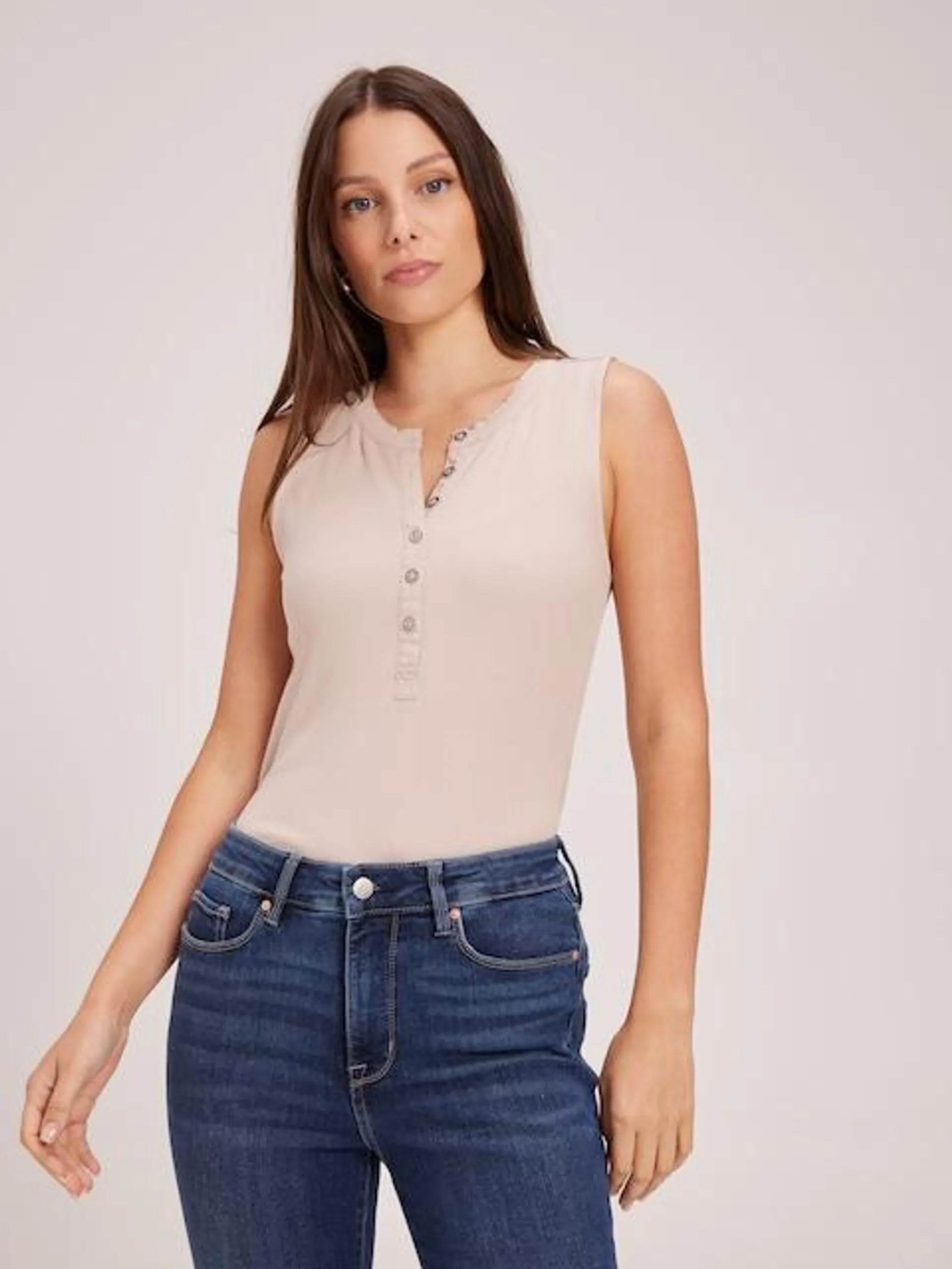 Just Jeans Holly Henley Rib Tank