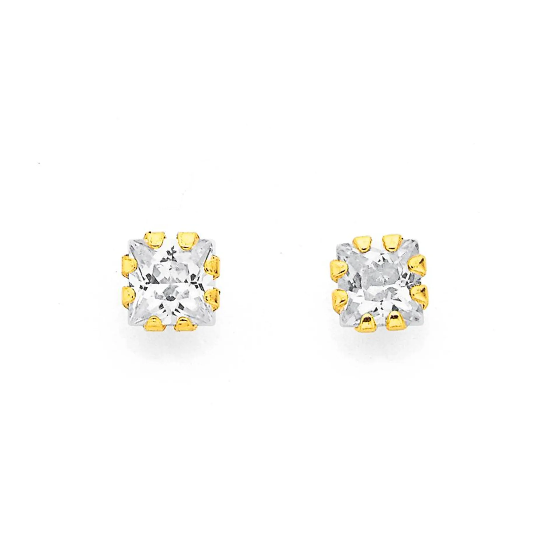 9ct Gold, Cubic Zirconia Stud Earrings