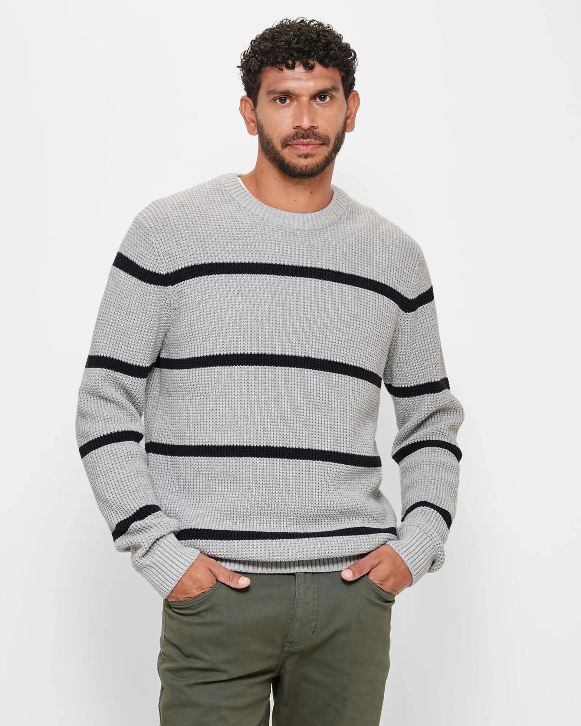 Panel Waffle Knit Jumper