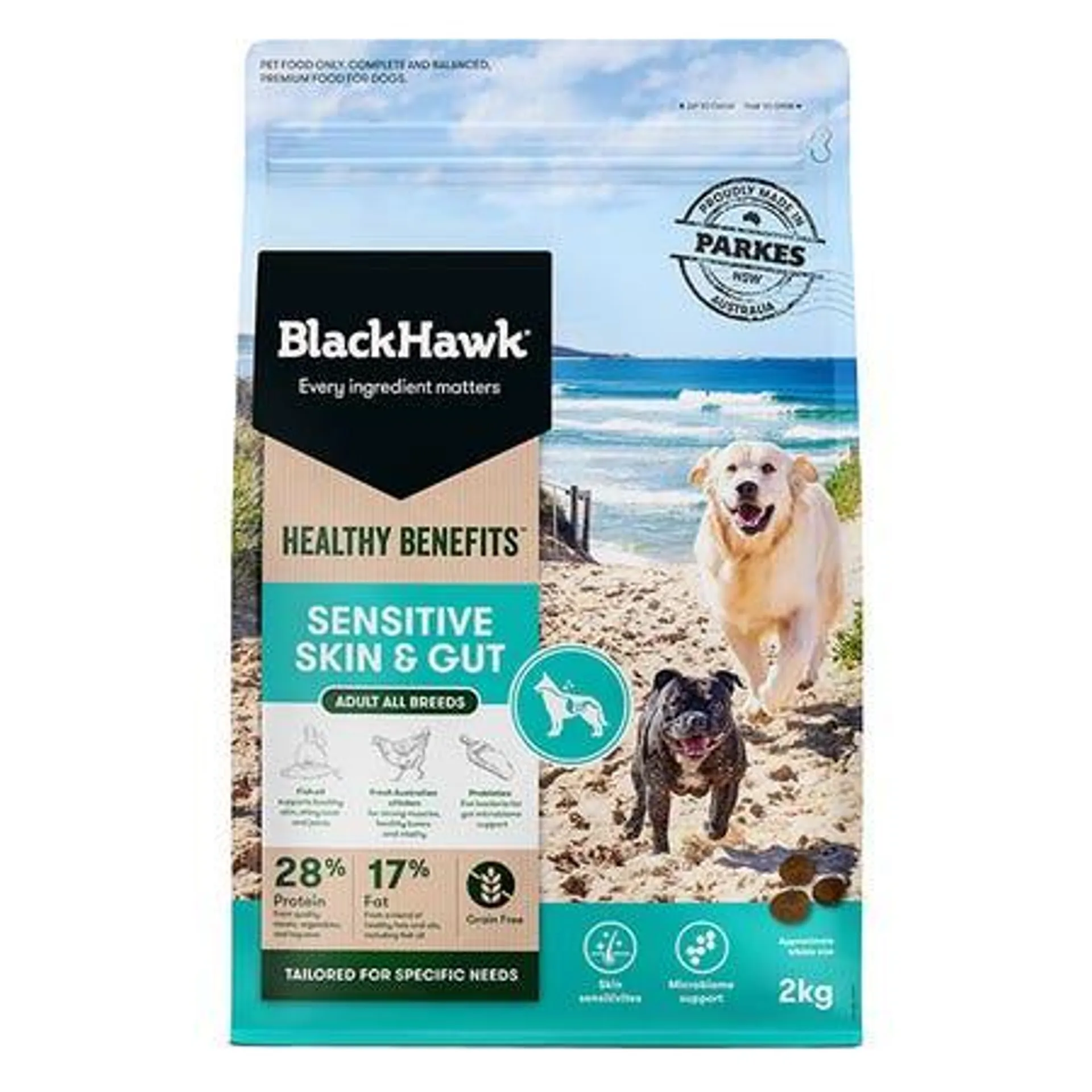 Black Hawk Healthy Benefits Sensitive Skin Gut Adult Dog Food