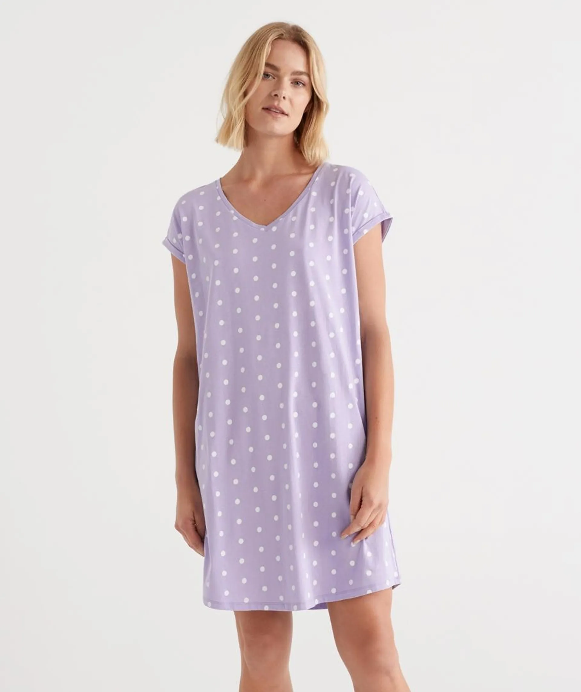 Australian Cotton Spot V Neck Nightie