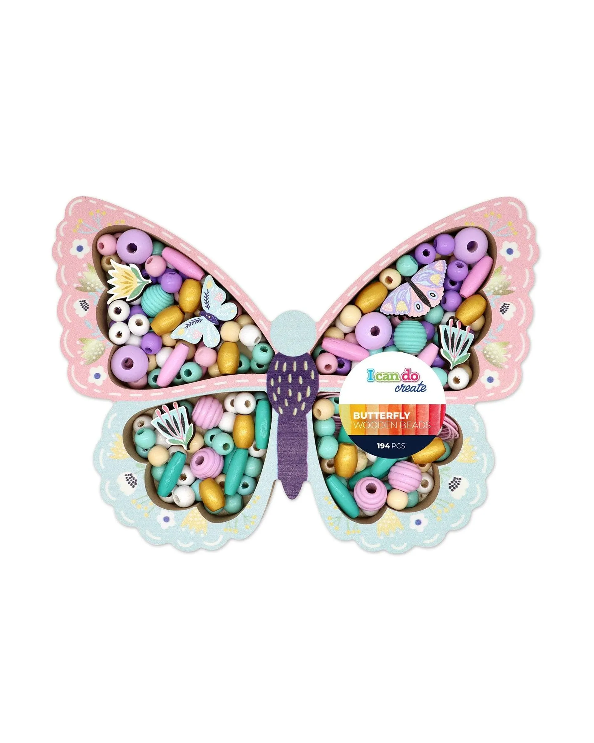 Icando Butterfly Wooden Bead Set