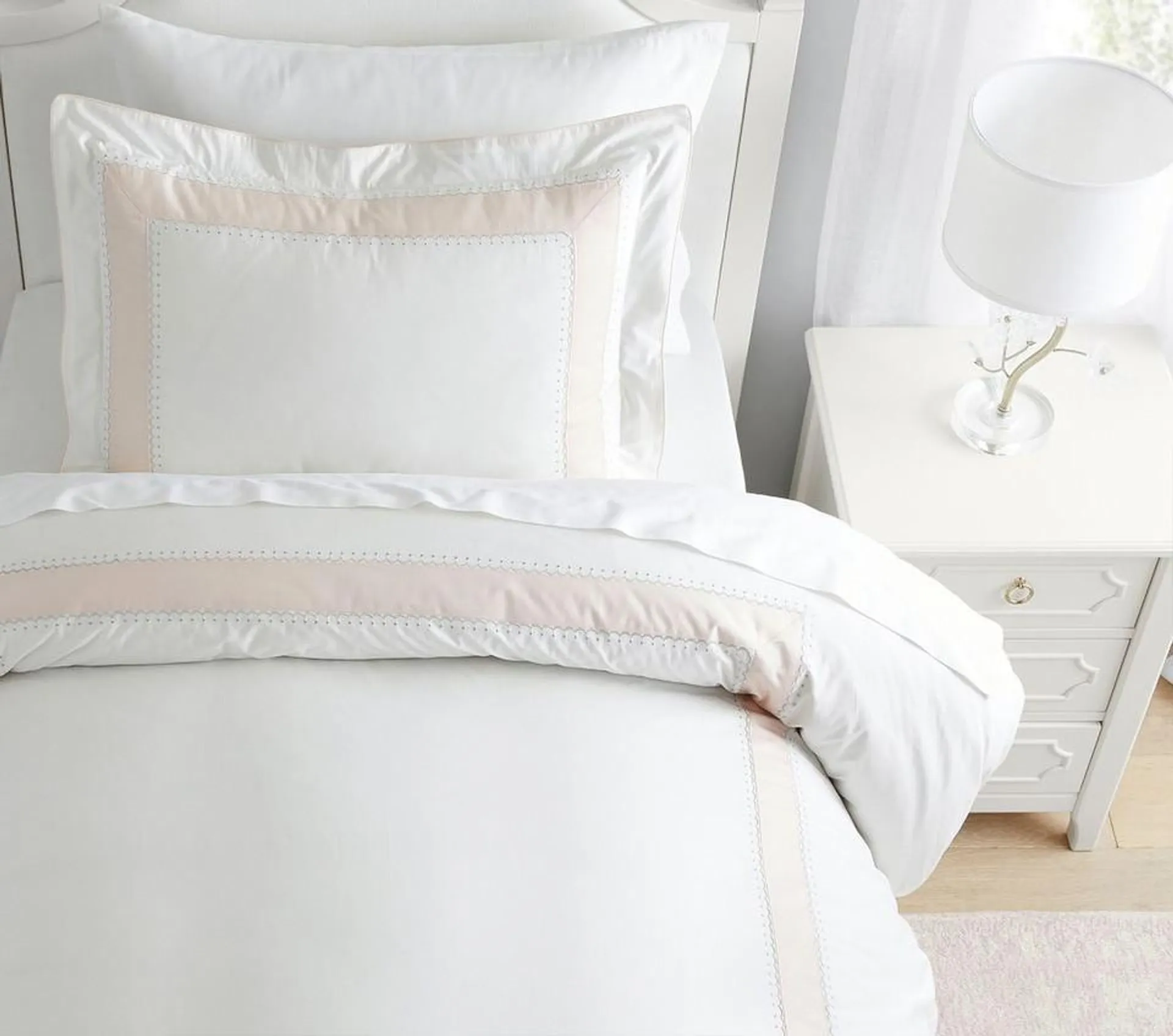 Monique Lhuillier Ethereal Pieced Sateen Quilt Cover & Pillowcases