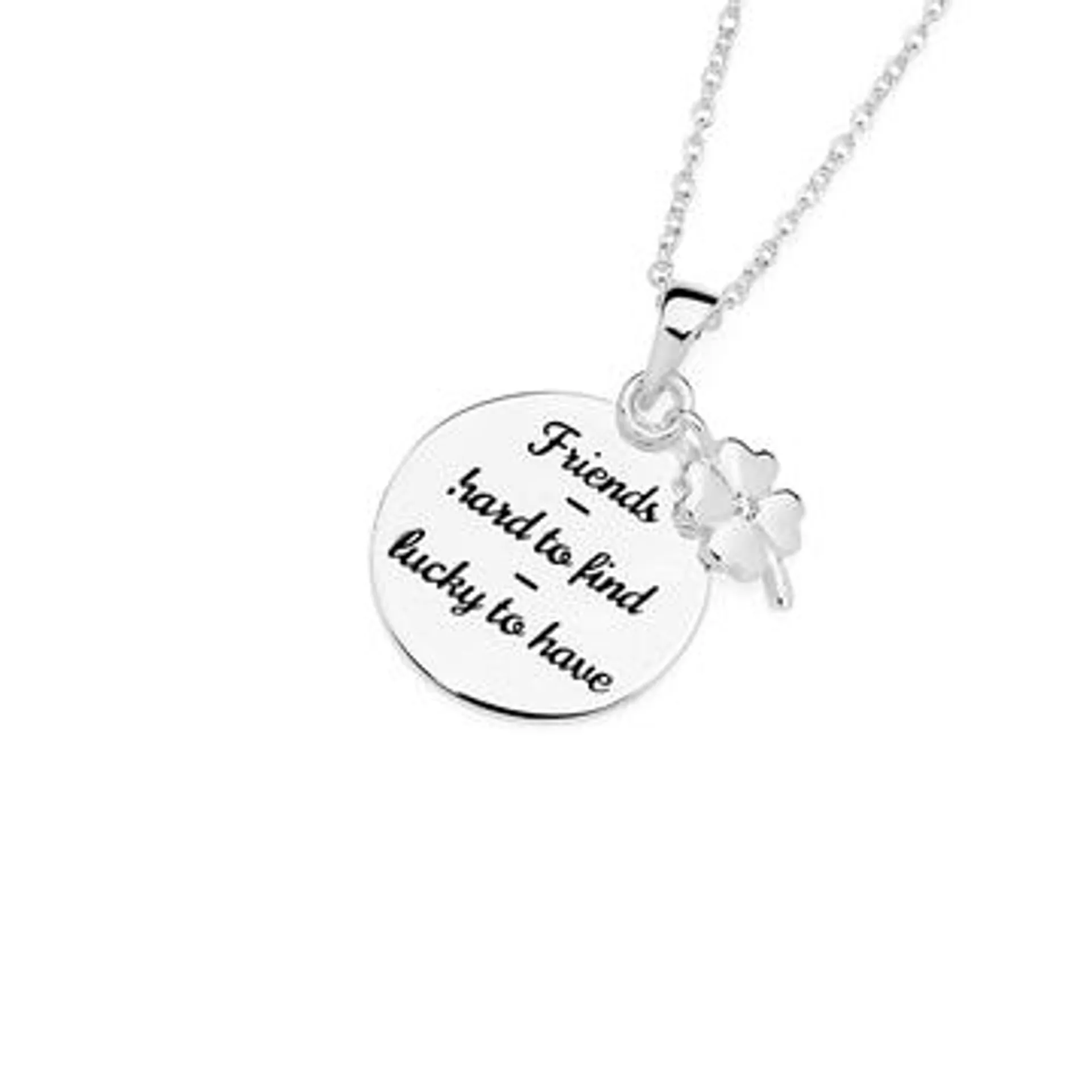 Silver Lucky To Have Friends Pendant