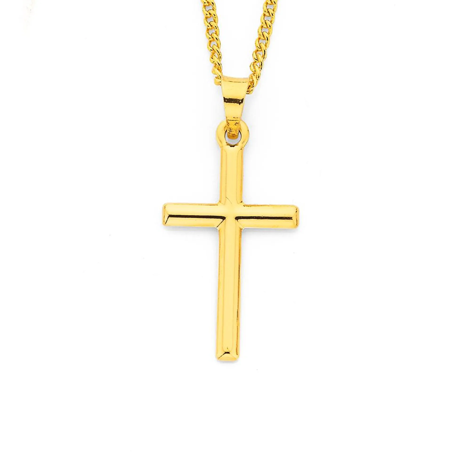 9ct Gold 21mm Plain Cross Pendant