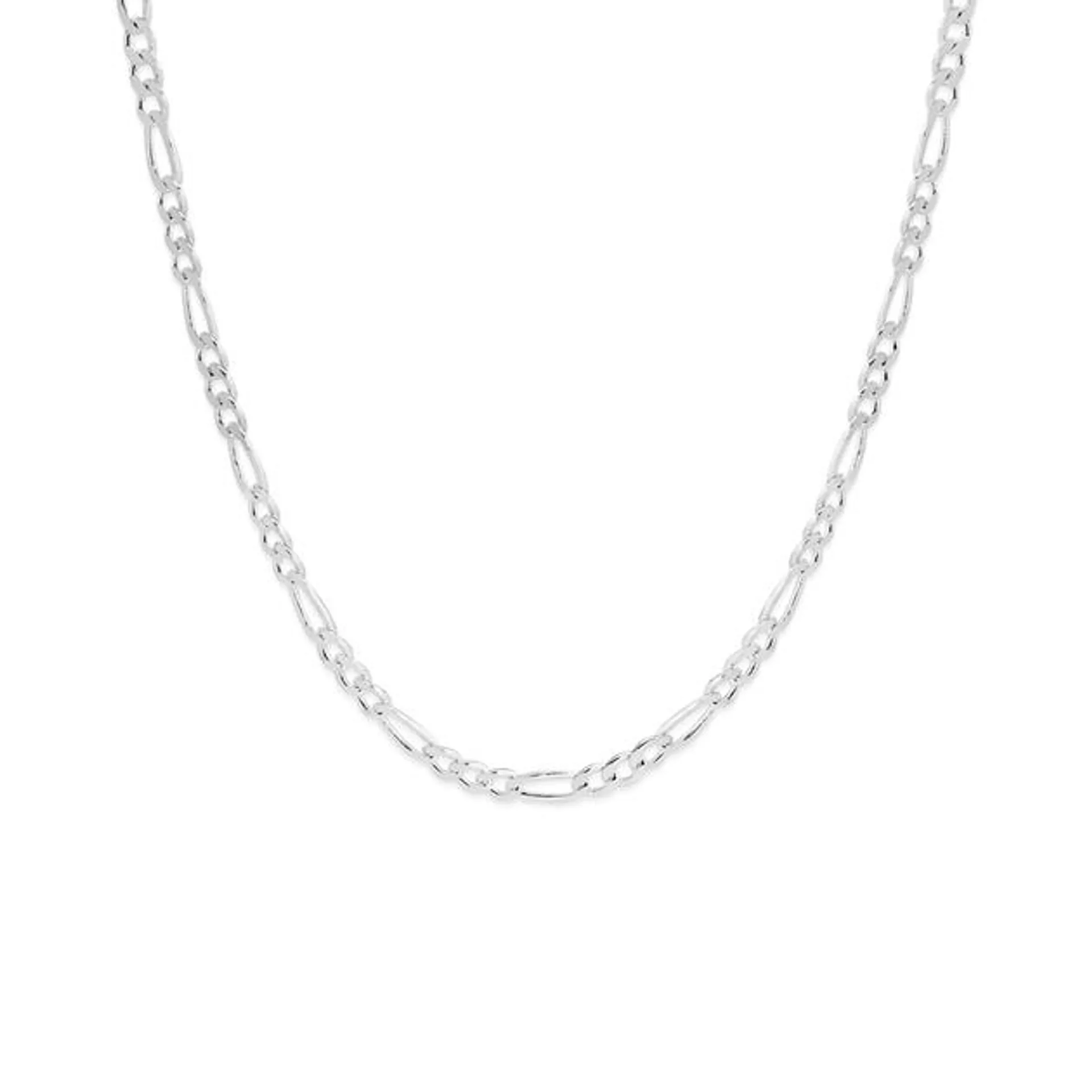 Silver 60cm Figaro Chain