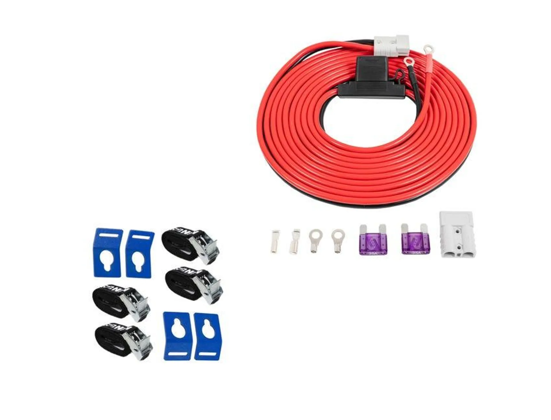 Kings 25A Wiring Kit + Fridge Tie Down Straps - (4 Pack)