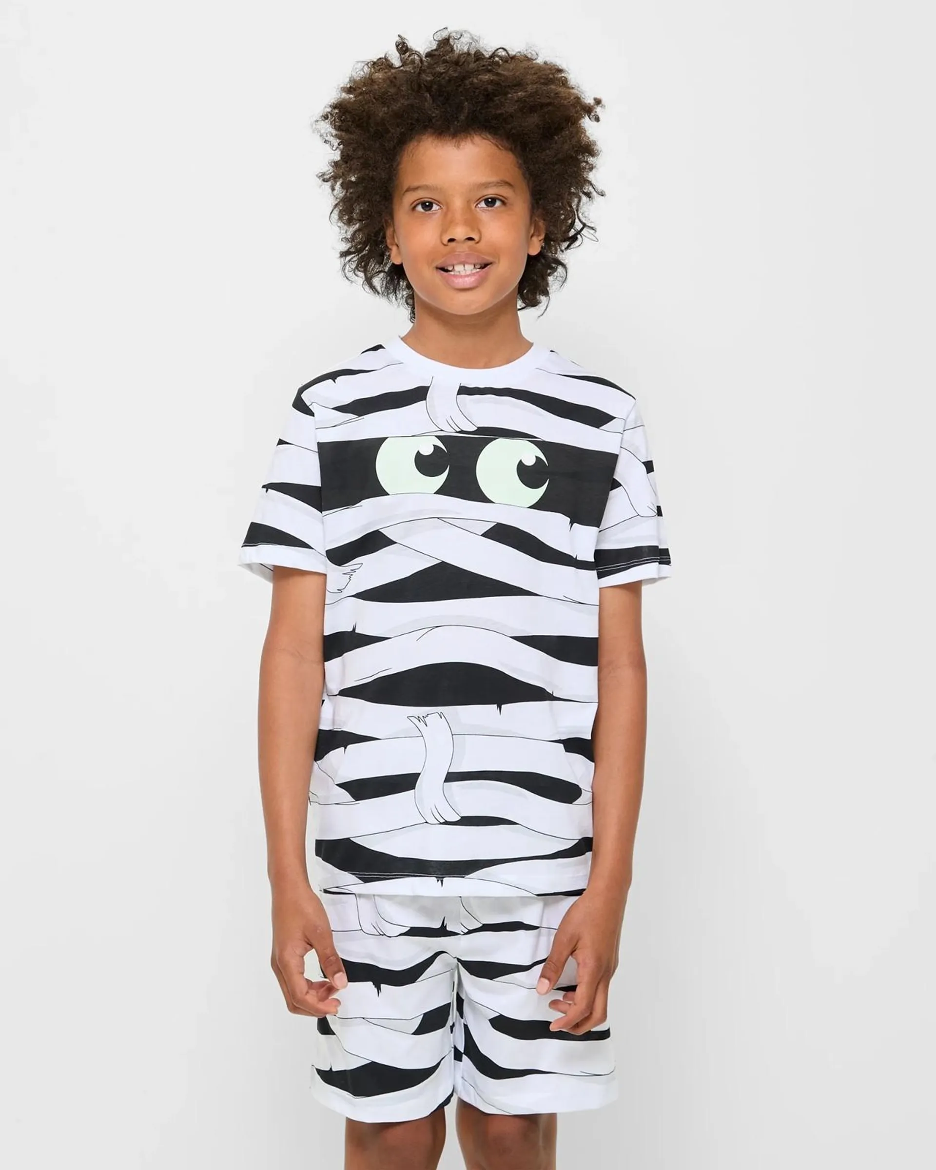 Sibling Matching Halloween Mummy Unisex Youth Cotton Pyjama Set