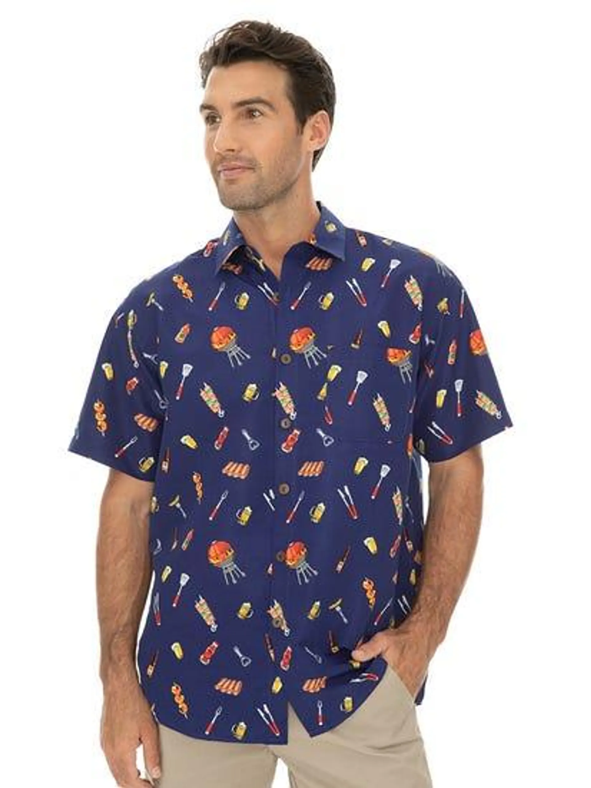 Lowes Hawaiian Shirt Navy Fathers Day