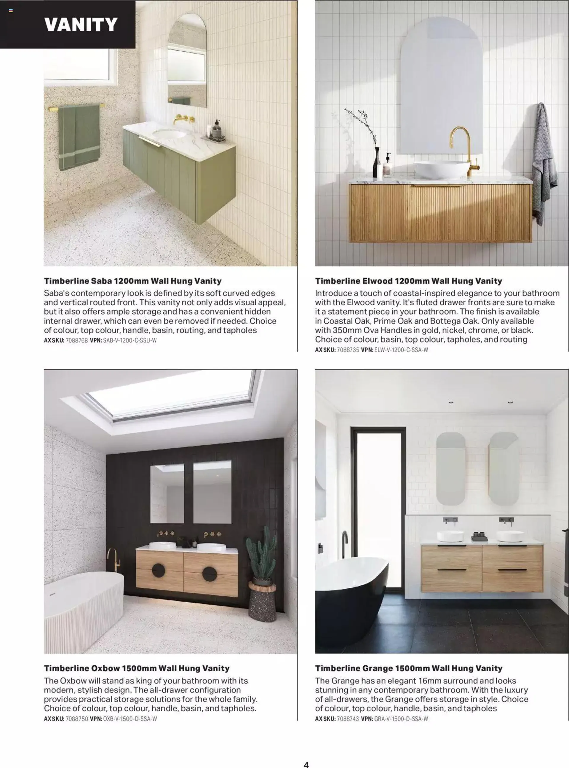 Mitre 10 Bathroom & Kitchen Selection Guide 2023 - Catalogue valid from 4 December to 31 December 2024 - page 4