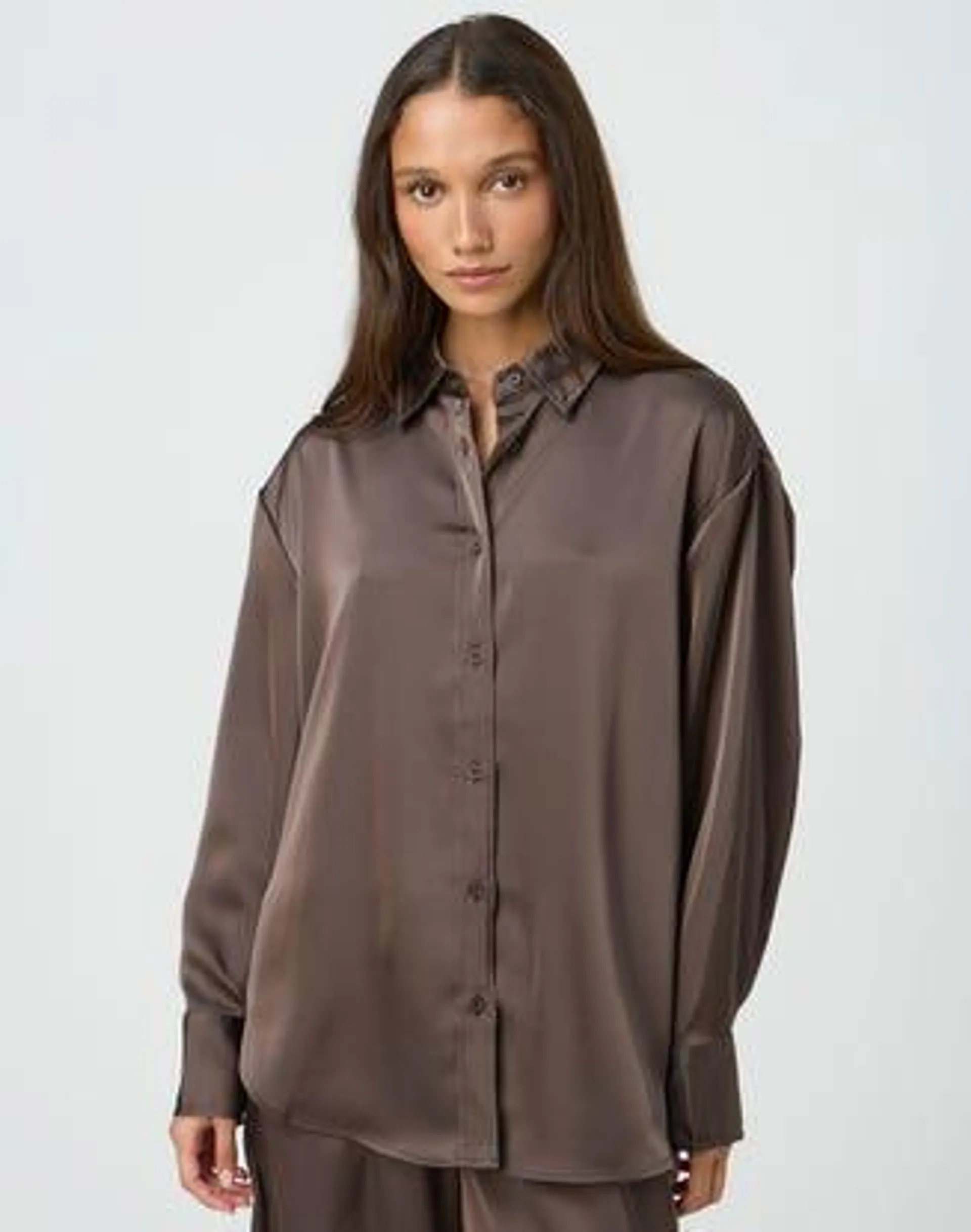 Satin Button Up Shirt