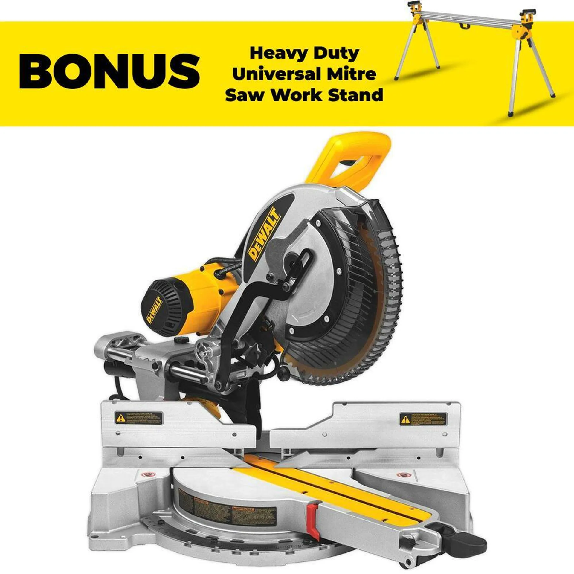 DeWalt DWS780-XE 1675W 305mm (12") Dual Bevel Slide Compound Mitre Saw