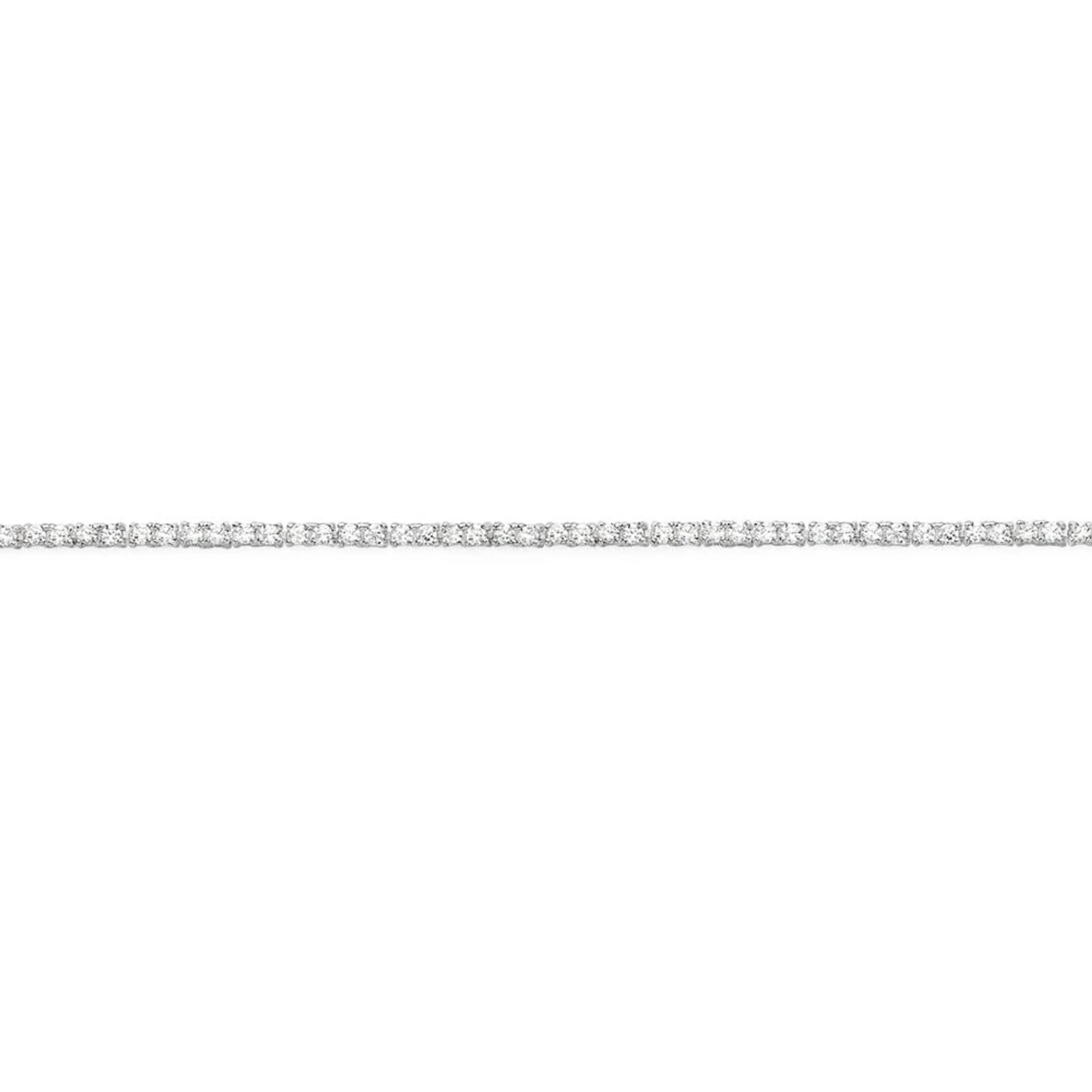 Silver 18cm Fine 2mm CZ Tennis Bracelet