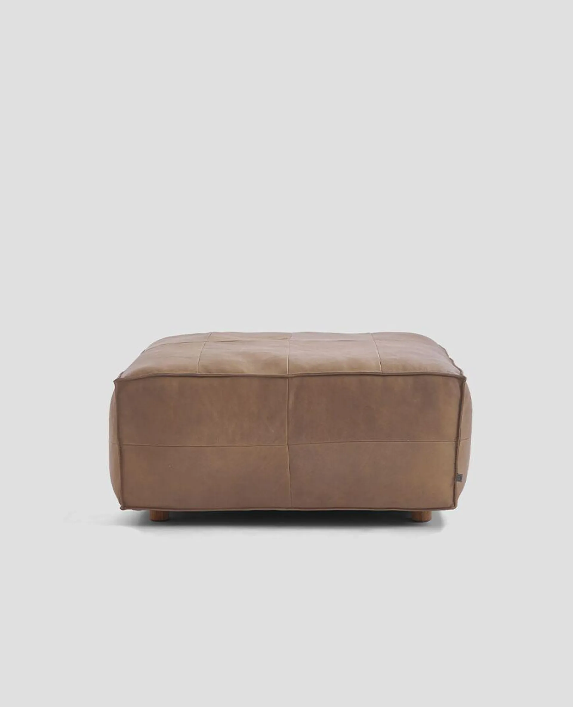 Flynn leather ottoman large - montana desert