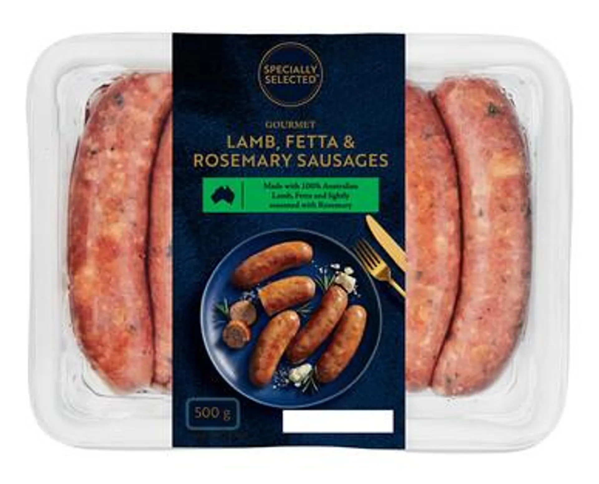 Specially Selected Lamb, Fetta & Rosemary Sausages 500g
