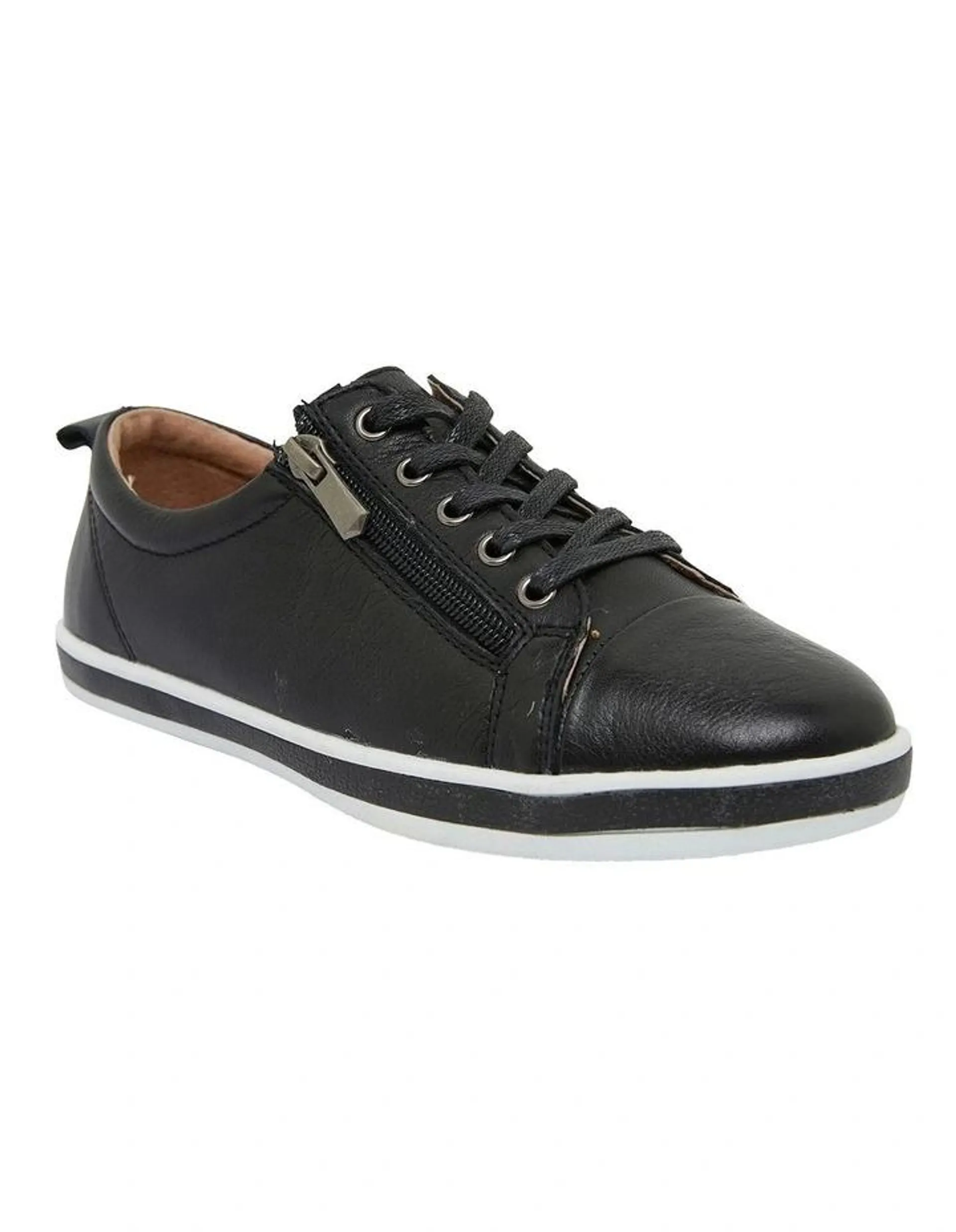 Whisper Sneakers in Black Leather