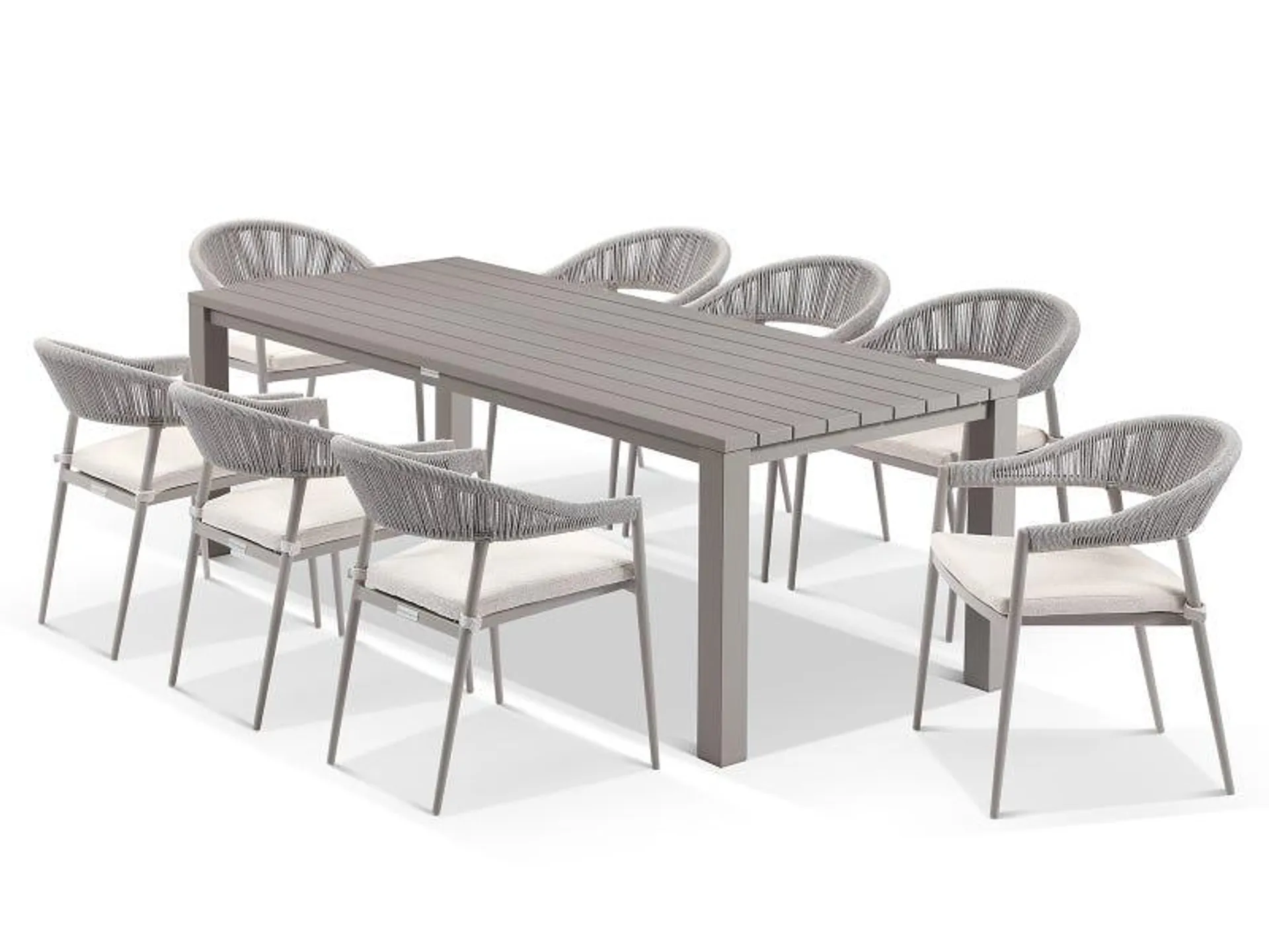 Adele Table With Nivala Chairs 9pc Outdoor Dining Setting