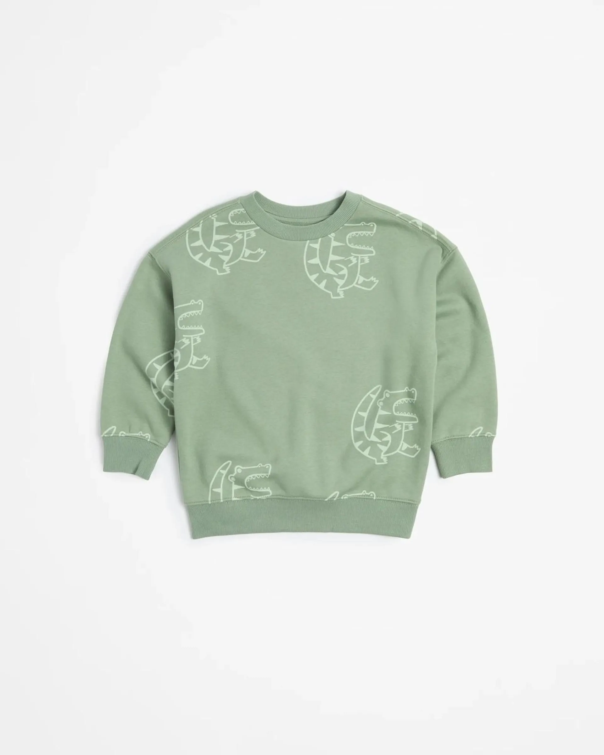 Oversize Fleece Jumper - Green Croc