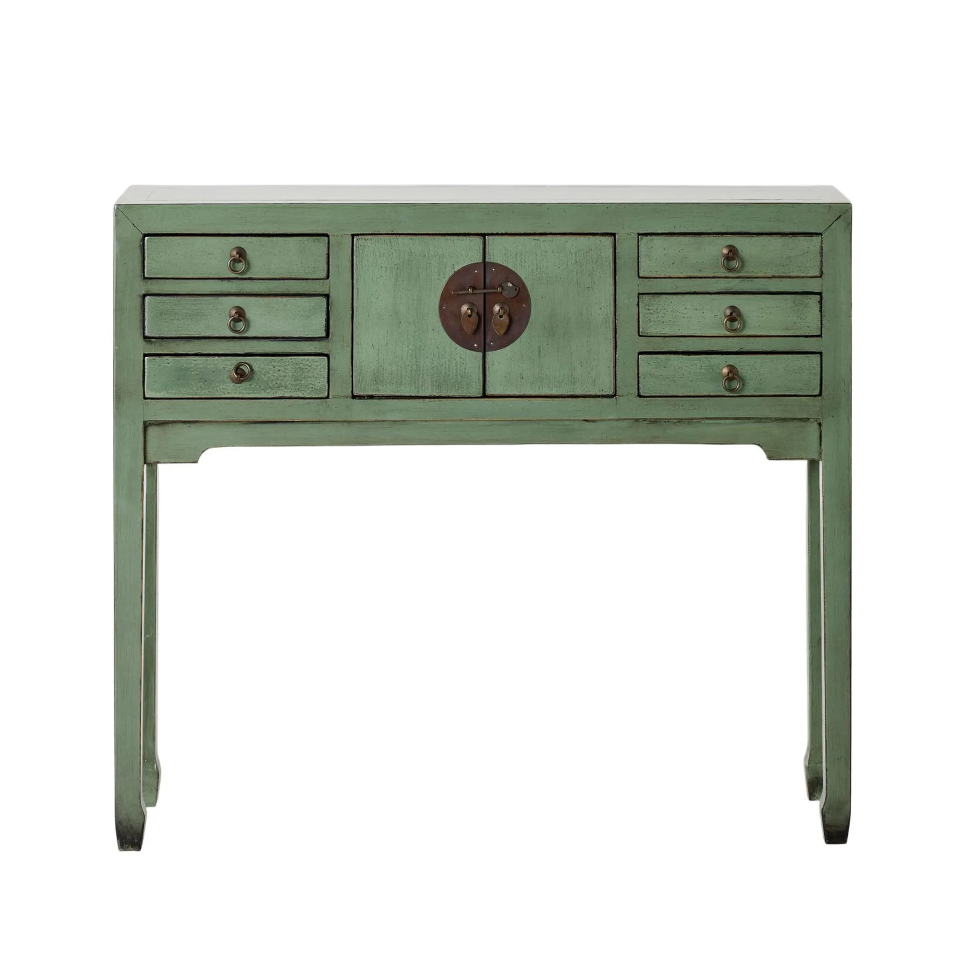 Sansha 2 Door & 6 Drawer Console Table Sage Green