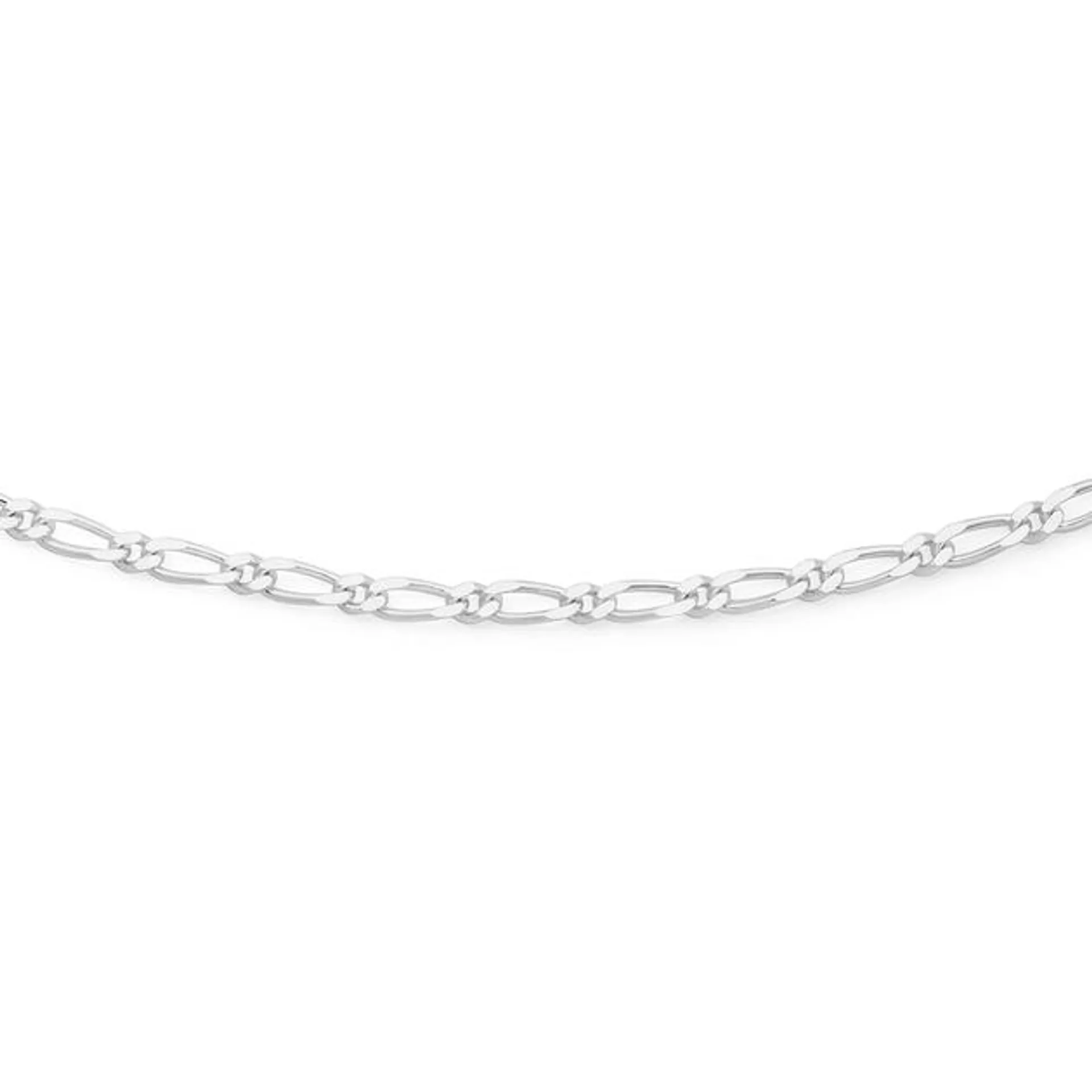 Silver 45cm 1+1 Figaro Chain