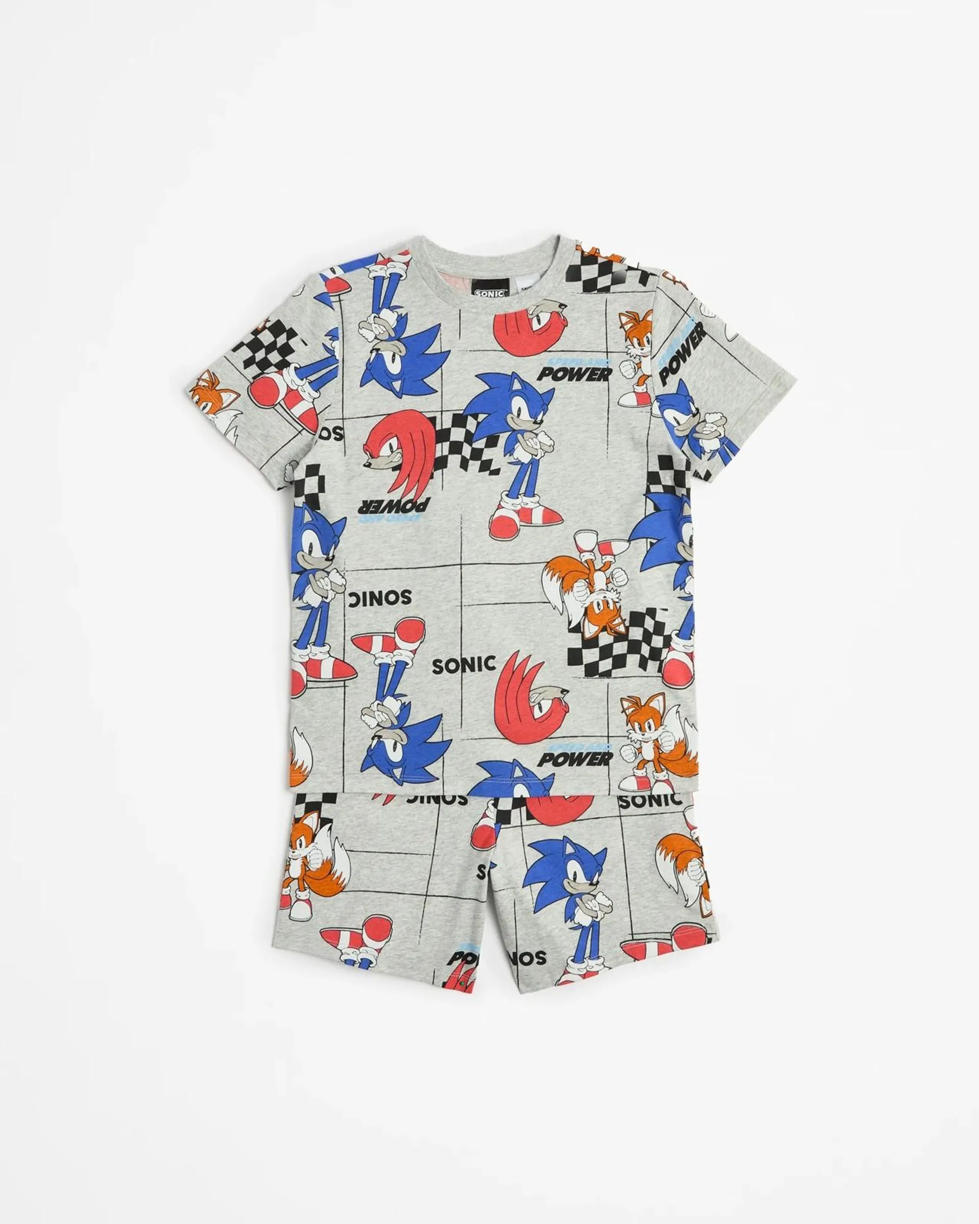 Sonic the Hedgehog Cotton Pyjama Set - Grey Marle