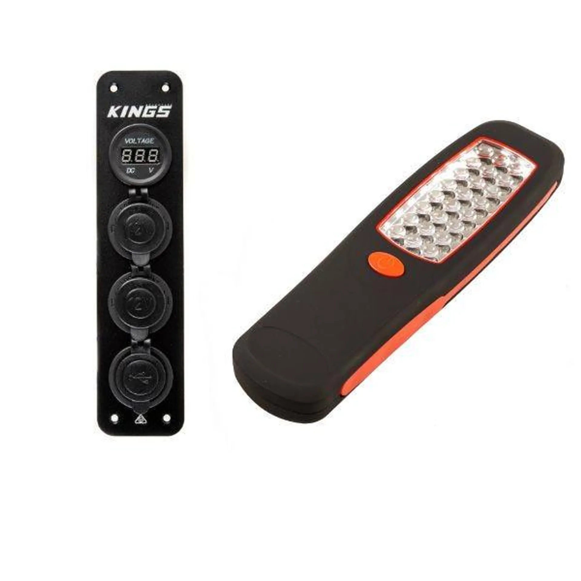 Adventure Kings 12V Accessory Panel + Illuminator 24 LED Work Light