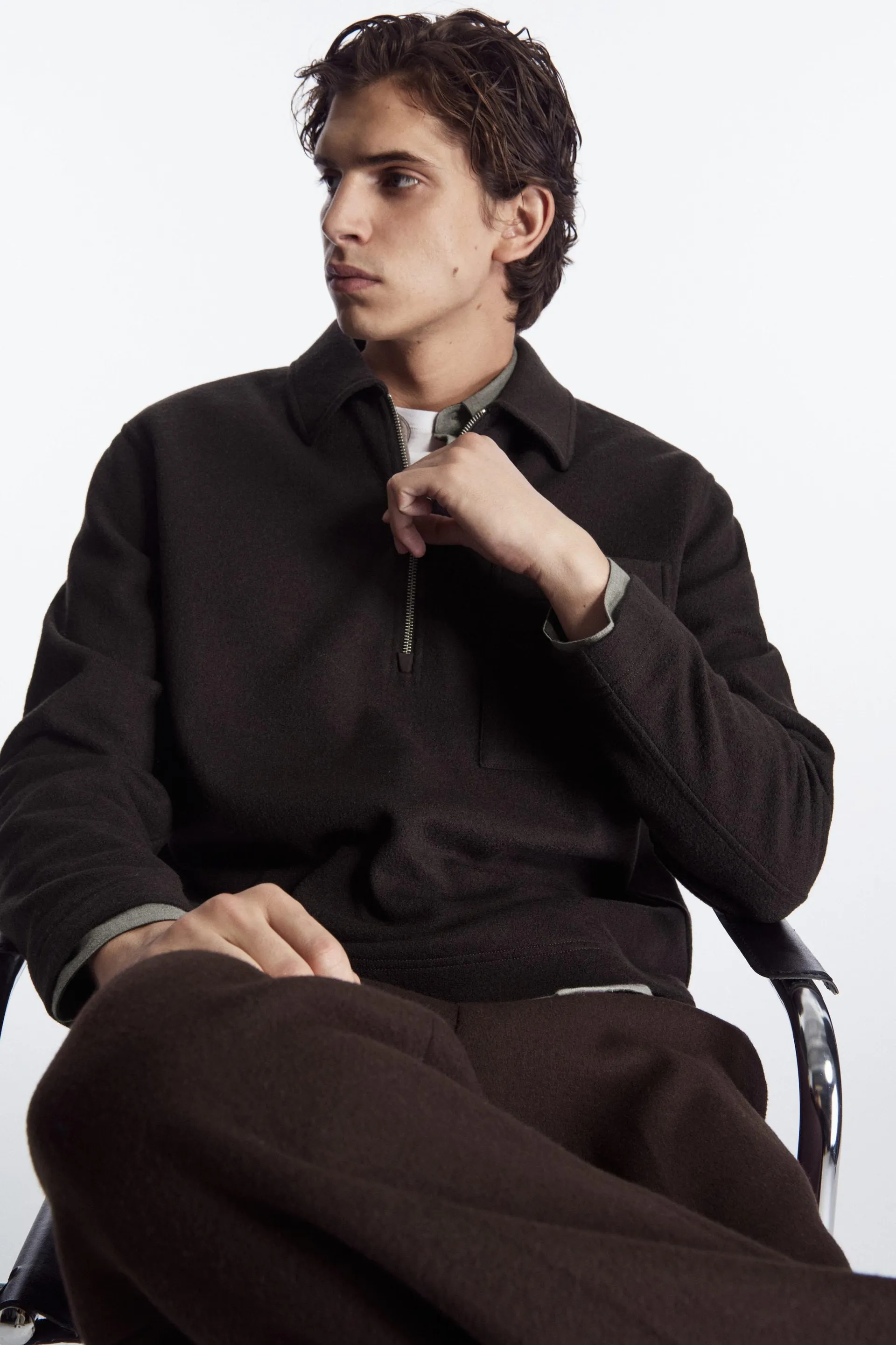 HALF-ZIP WOOL-BLEND JUMPER