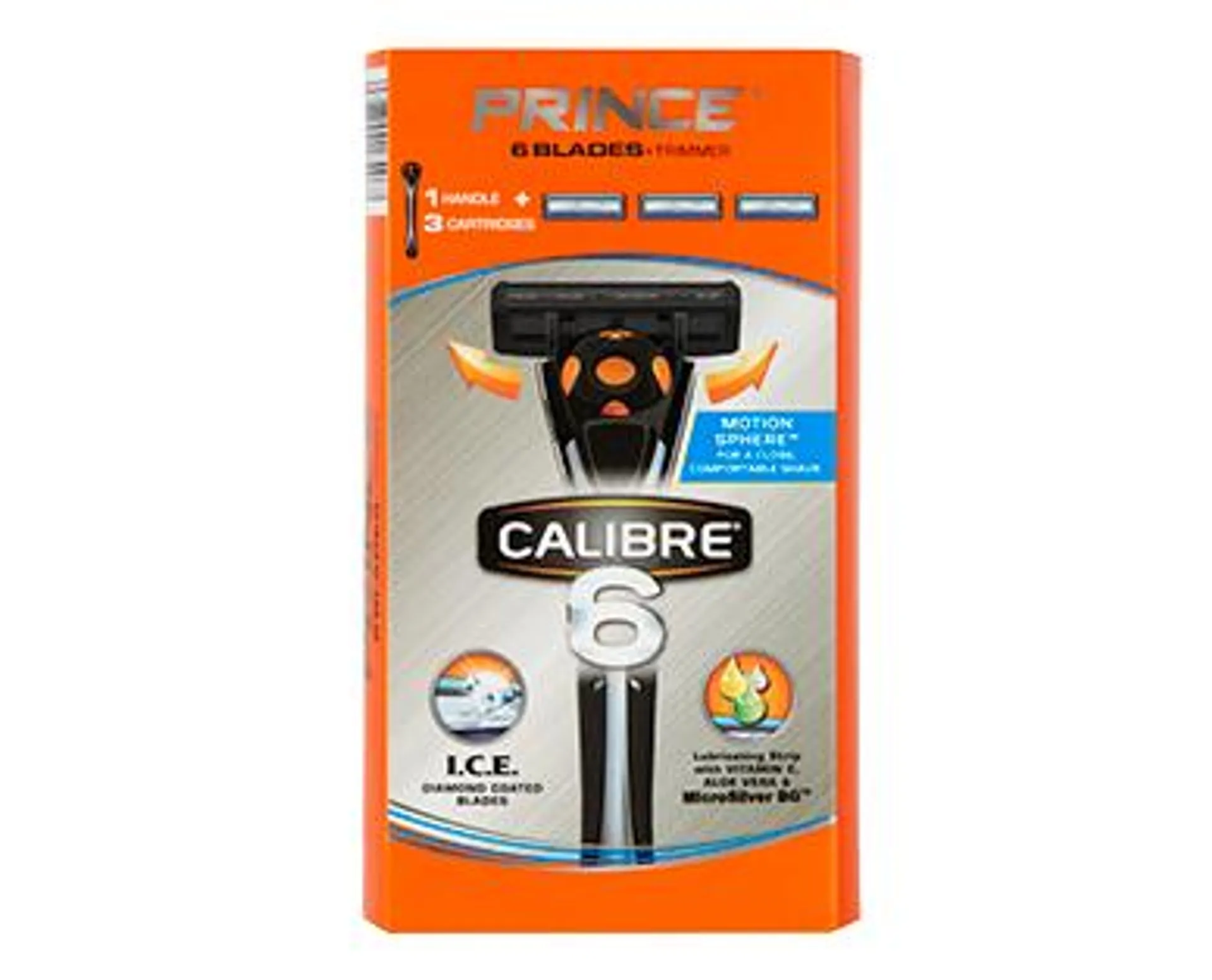 Prince Calibre Razor 6 Blade System with 3 Cartridges