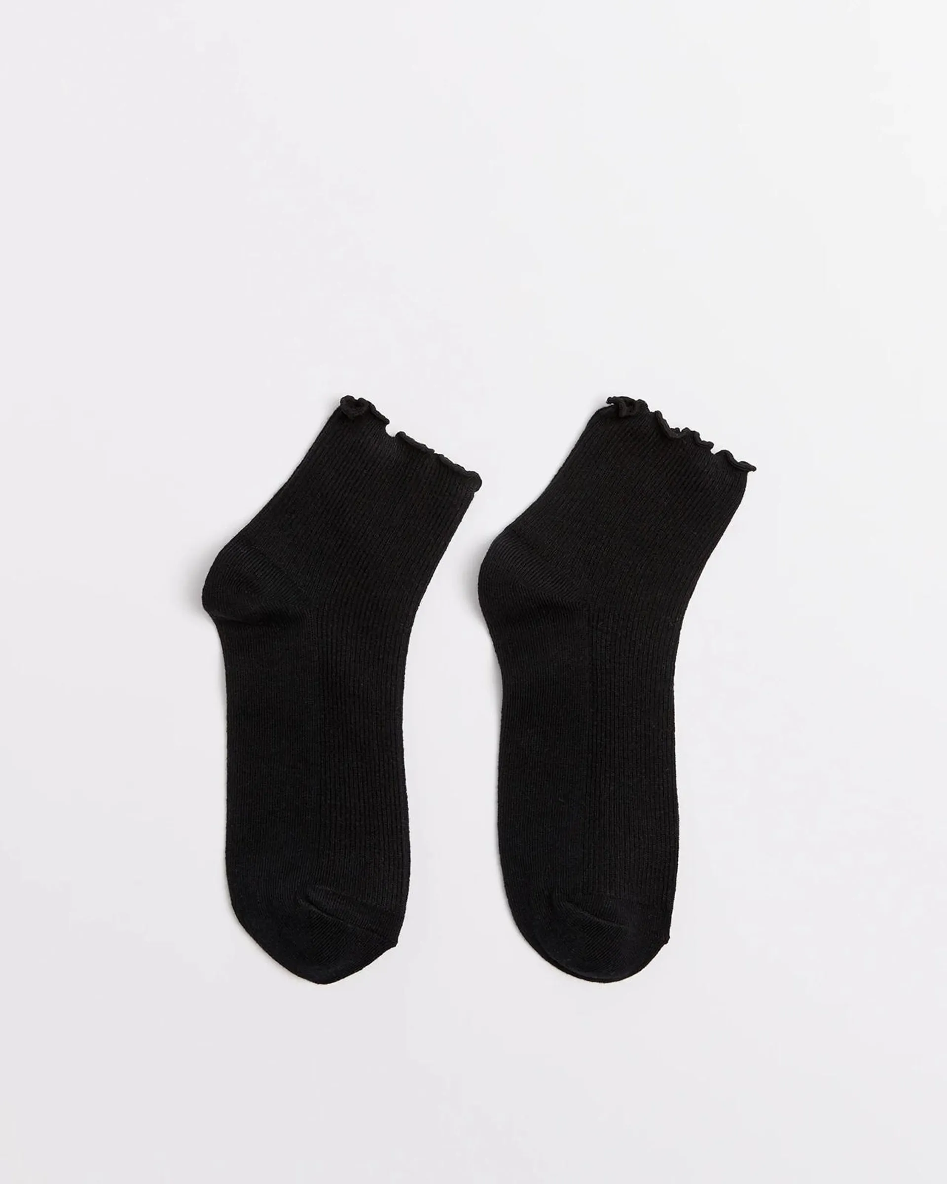 Quarter Crew Frill Socks - AC-Lab - Black