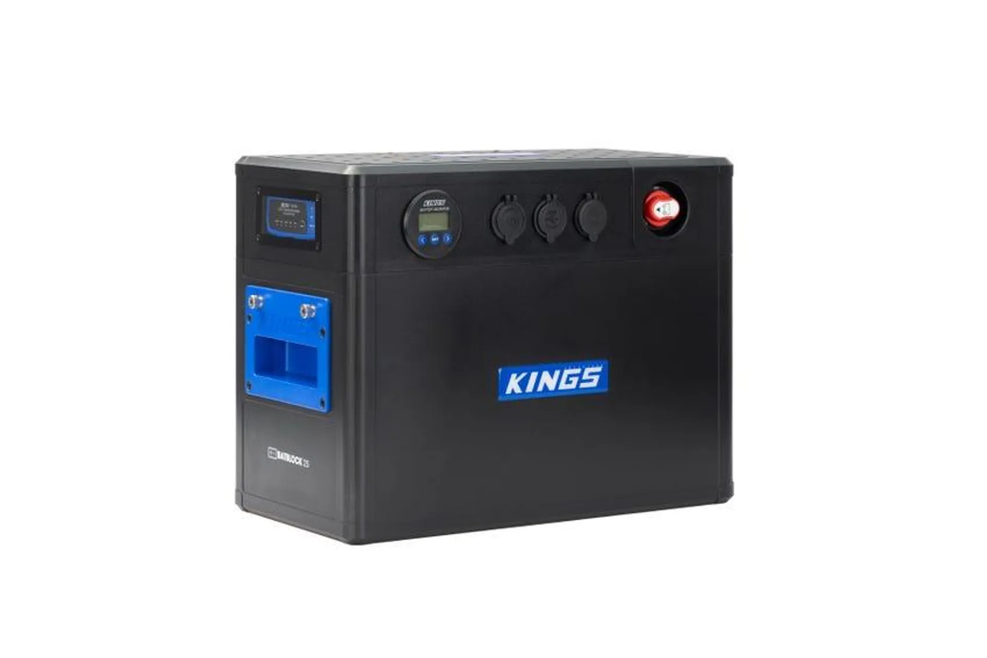 Kings BatBlock25 - 12V Plug and Play Battery Box | Built in DCDC Charger | Battery Monitor | Lithium Compatible