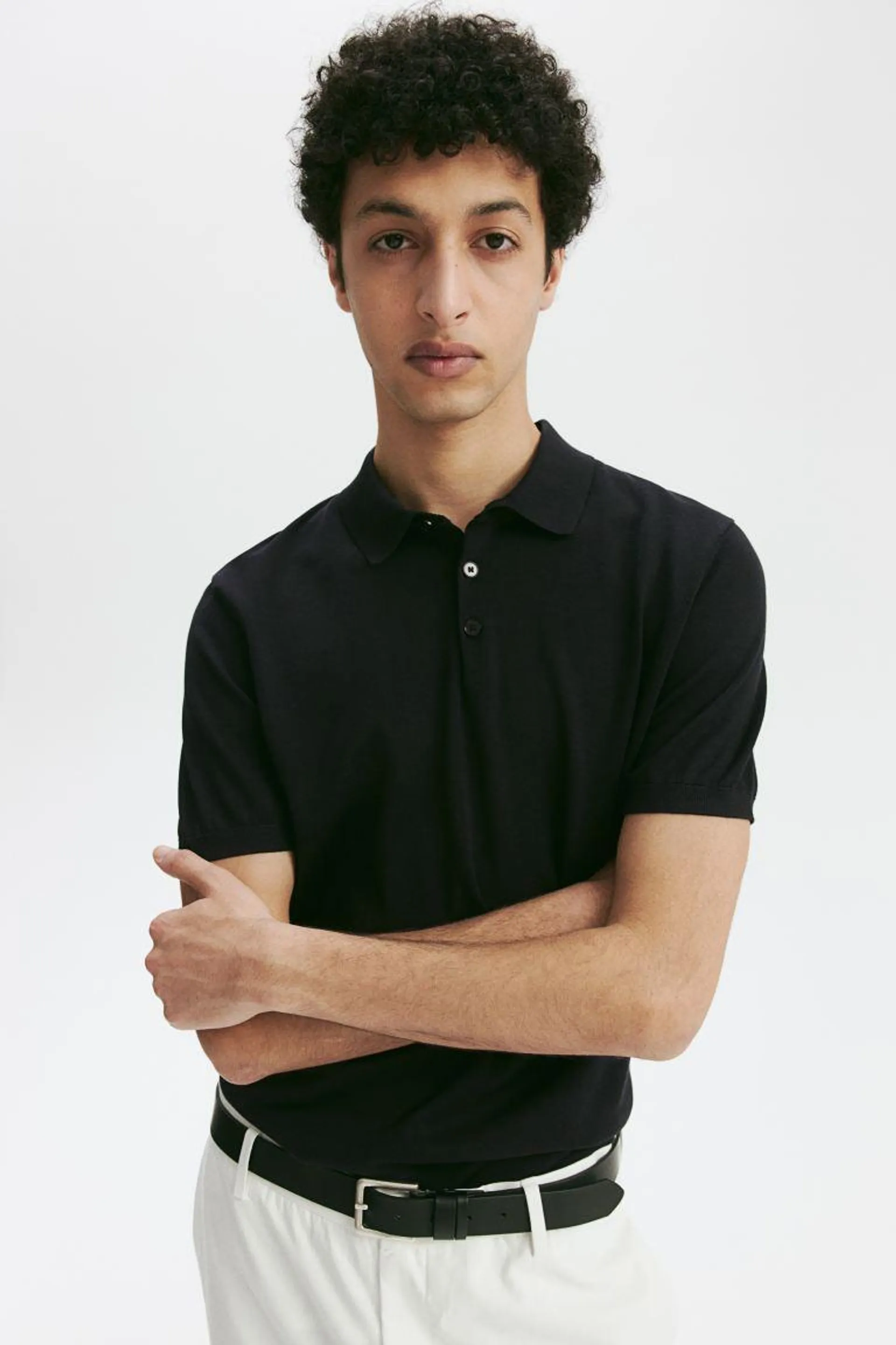 Slim Fit Silk Blend Polo Shirt