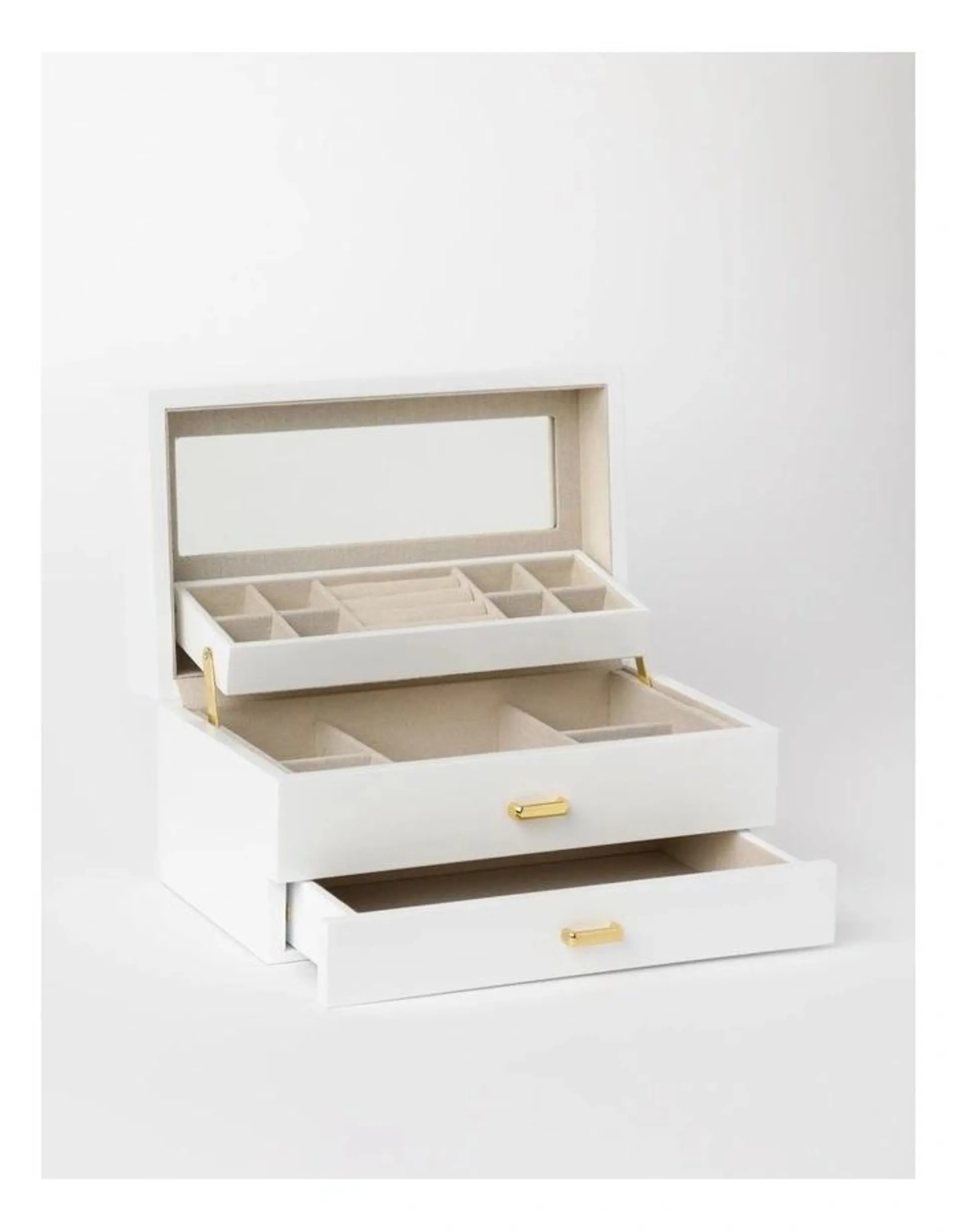 Multi Drawer Jewellery Box in White