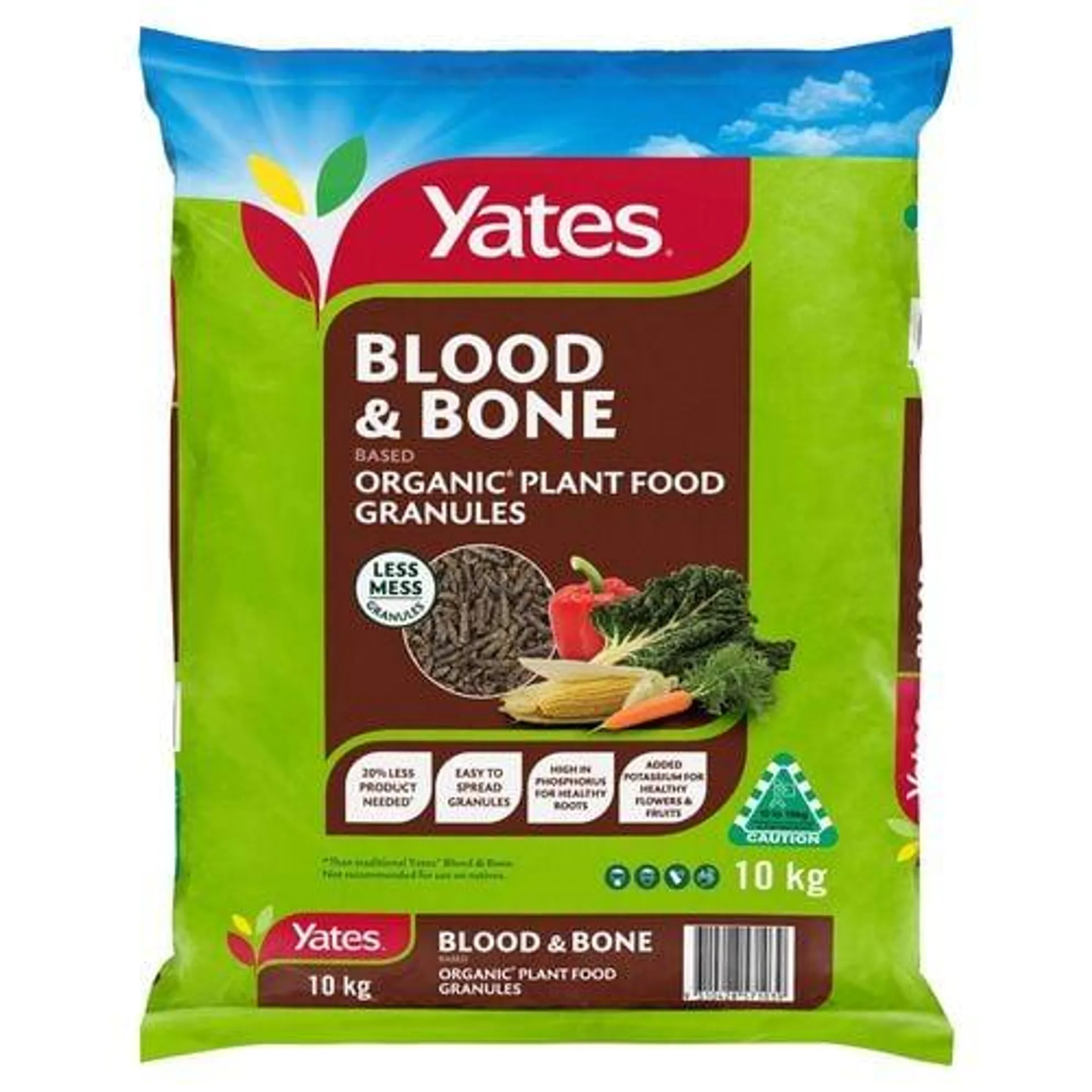 Yates 10kg Blood & Bone Organic Plant Food Fertiliser Granules