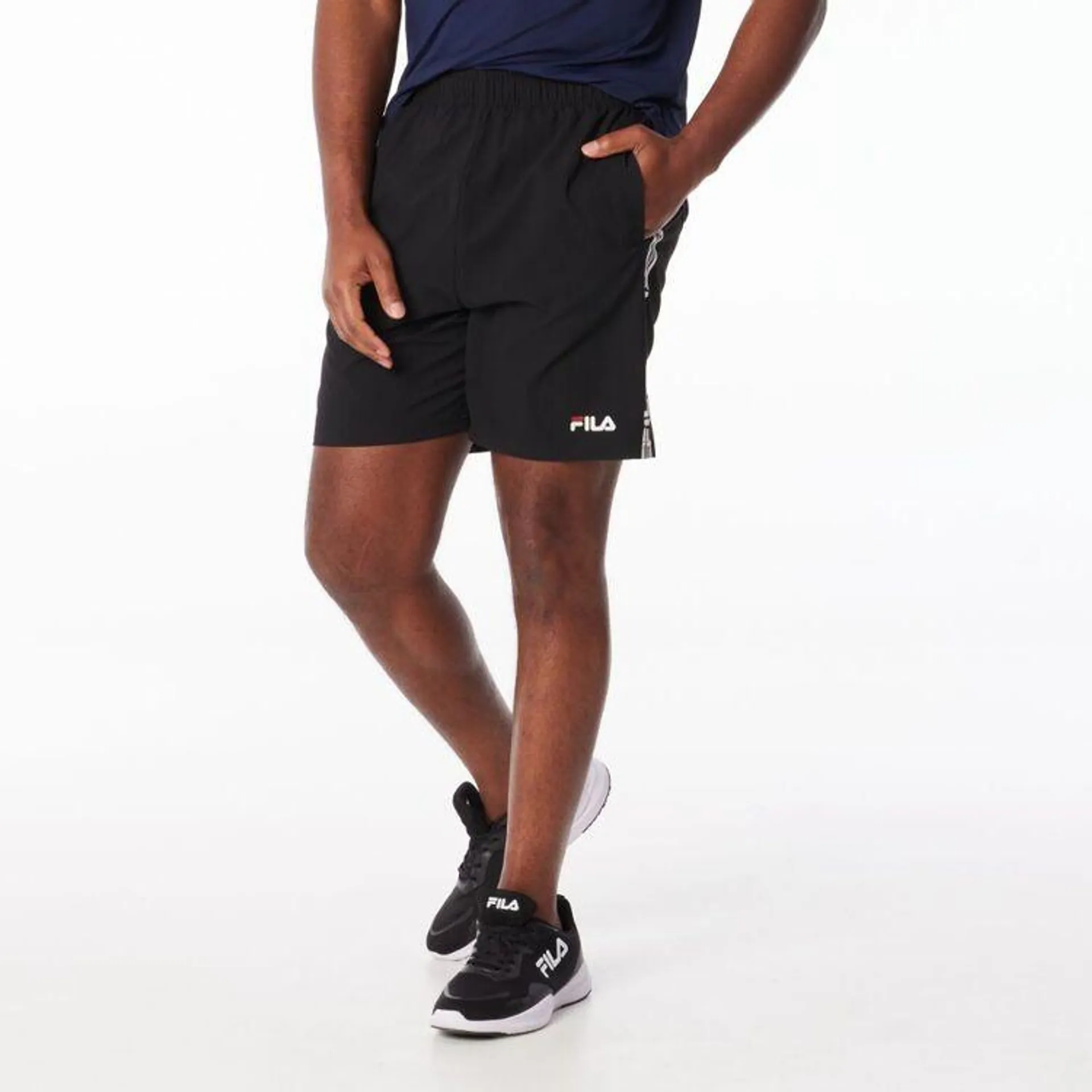 FILA Men's Tony Microfibre Taped Shorts Black