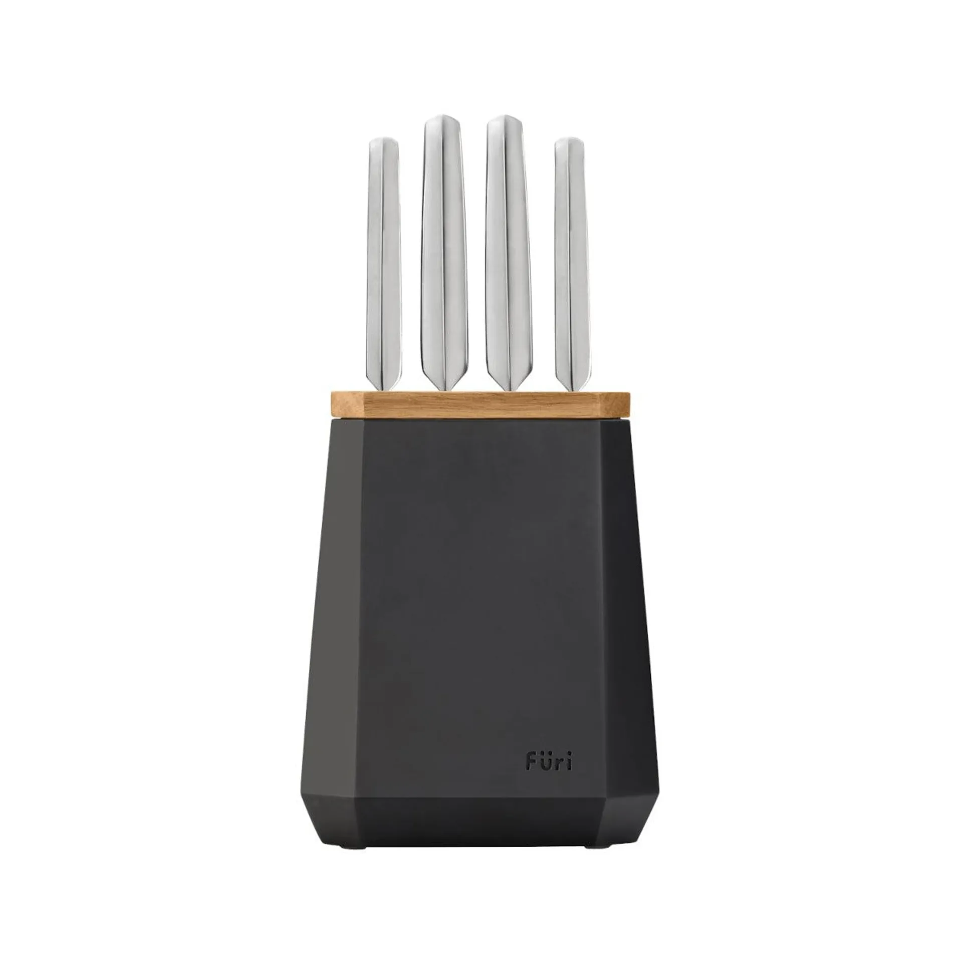 Furi 5 Piece Pro Stone Knife Block Set Midnight 5 Piece