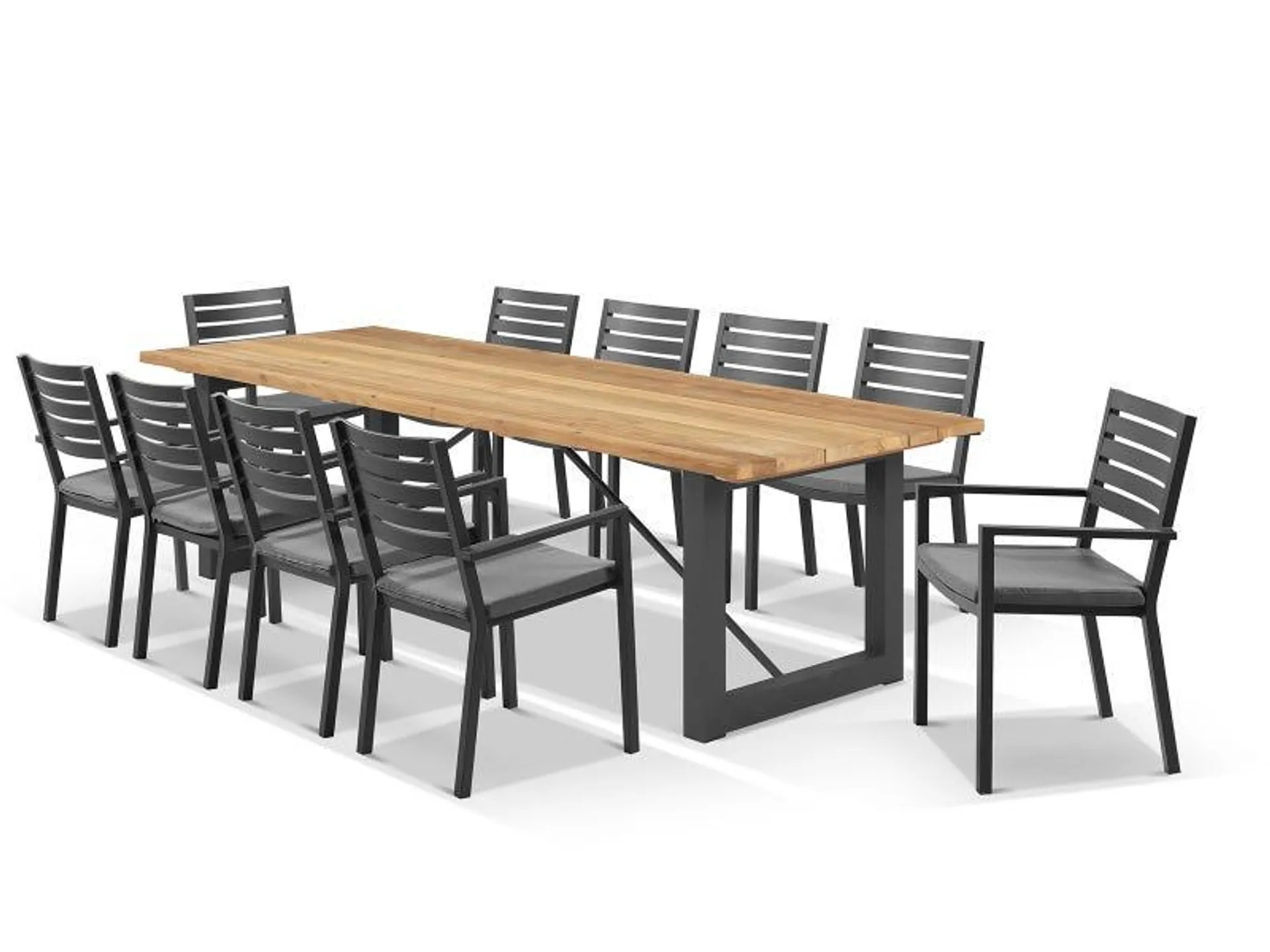 Laguna Table with Mayfair Chairs 11pc Outdoor Dining Setting