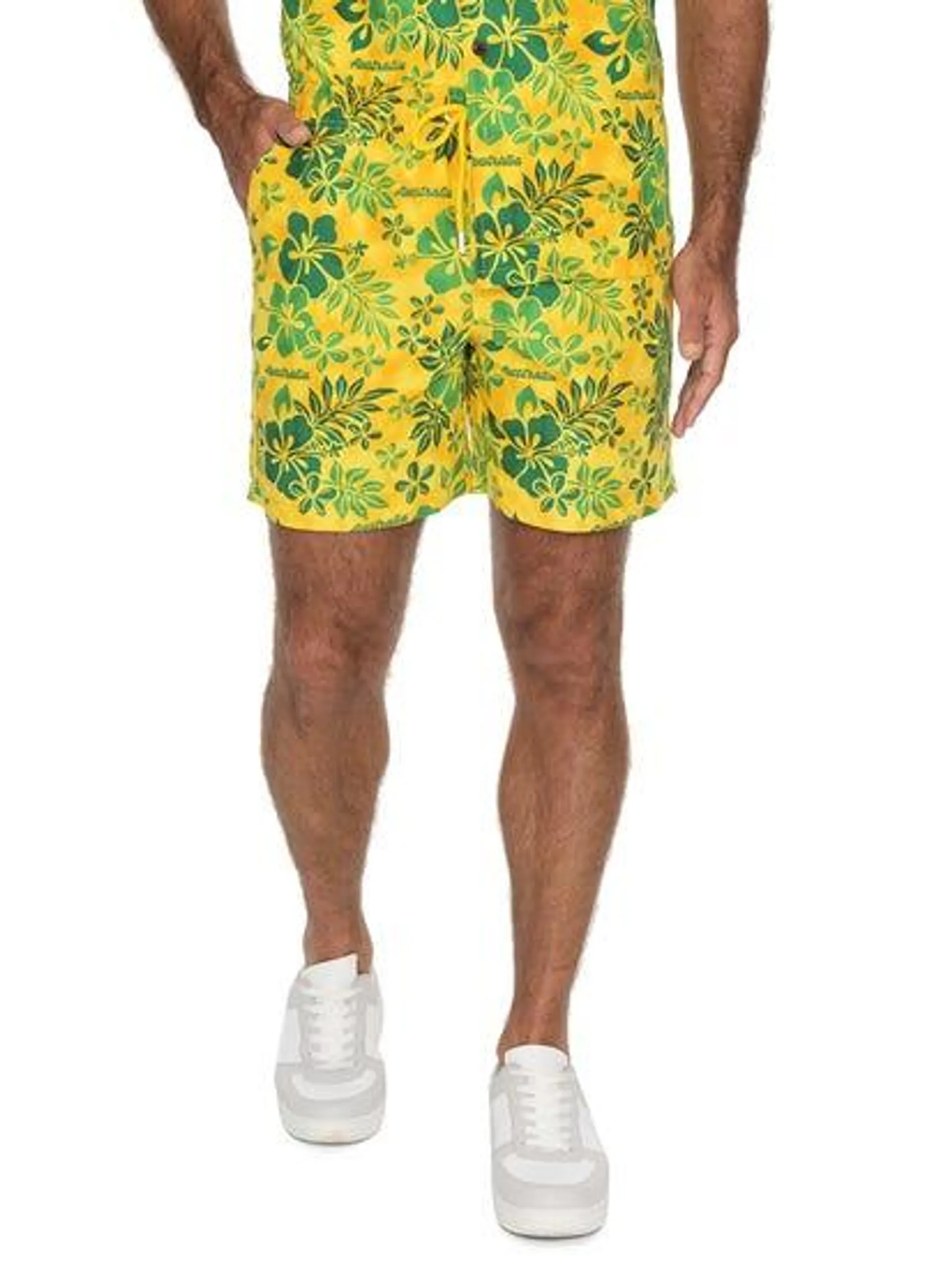 Mens Matchy Party Short Gold And Green