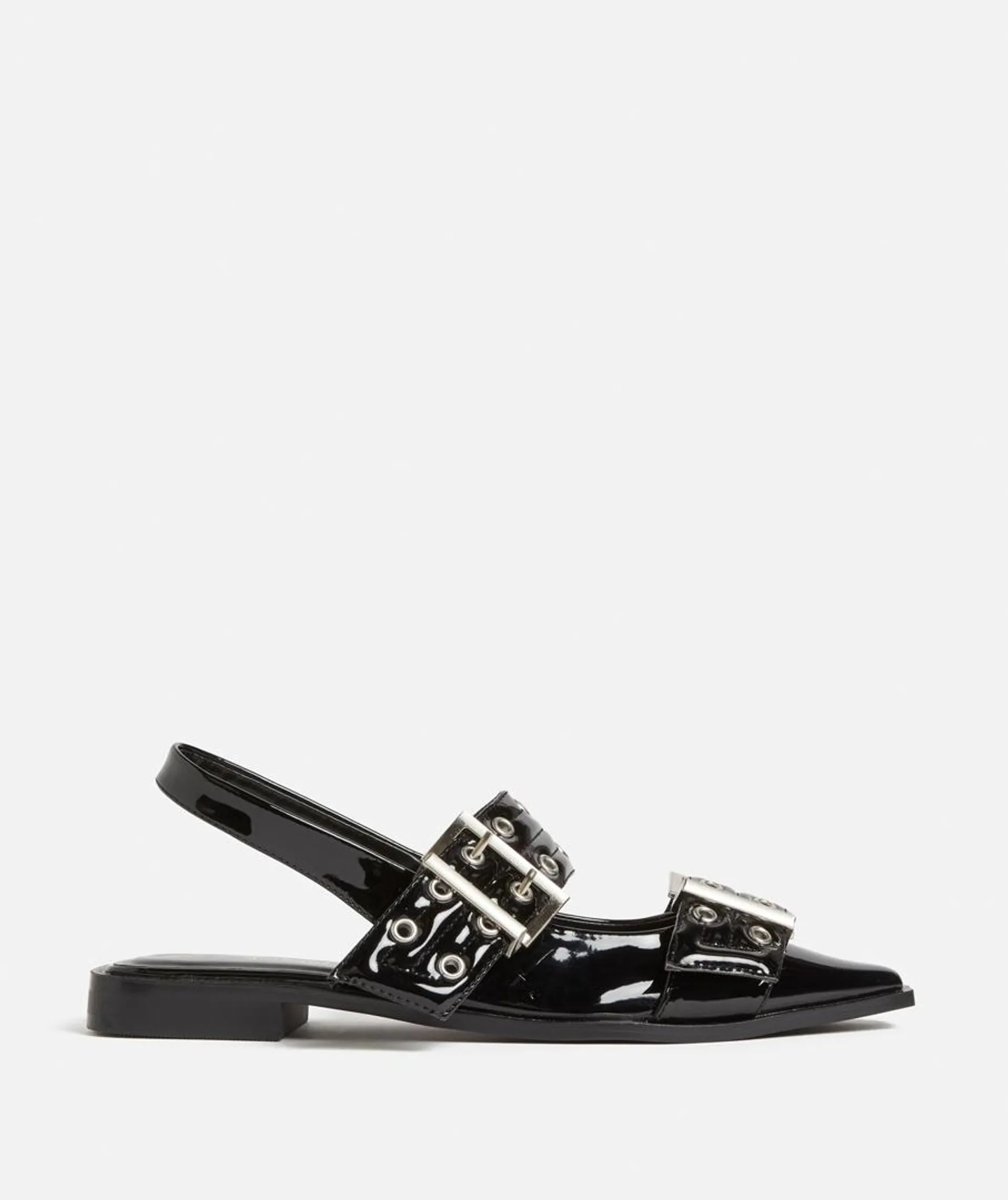 EVA BUCKLE BALLET SANDAL - BLACK