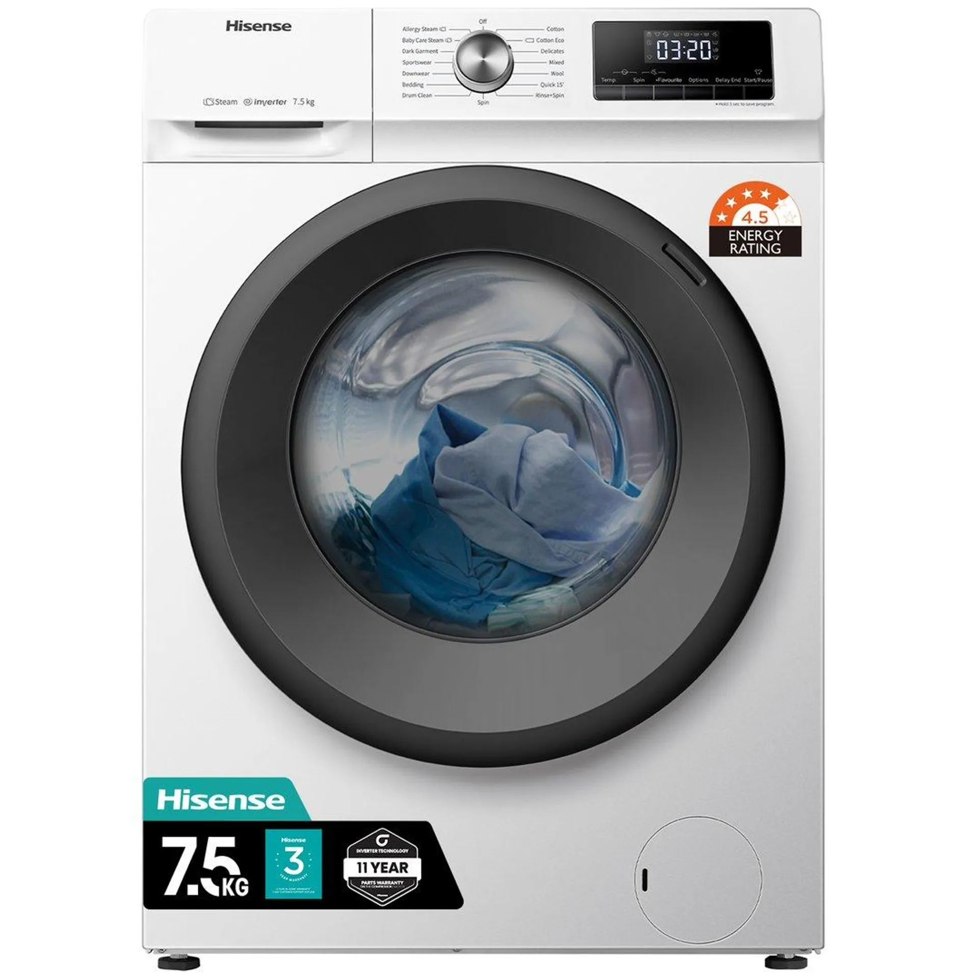 Hisense 7.5kg Front Load Washer - PureJet HWFY7514