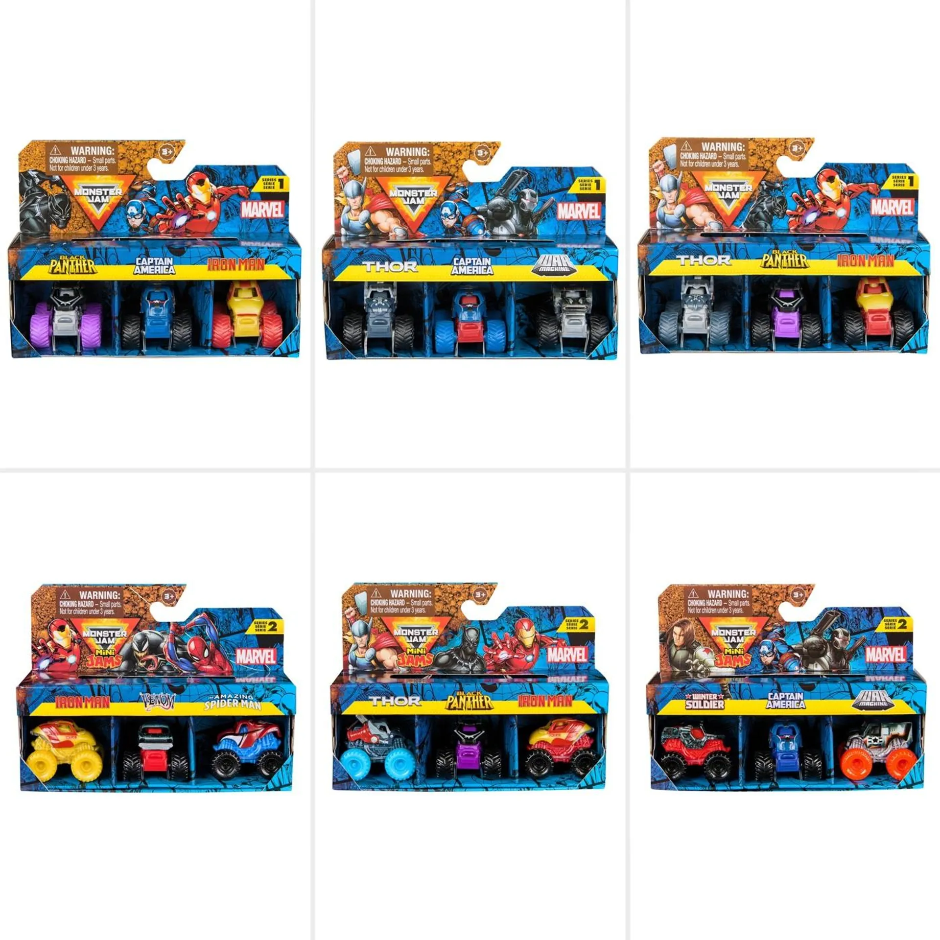 Monster Jam Marvel 1:87 Mini Trucks 3 Pack - Assorted*