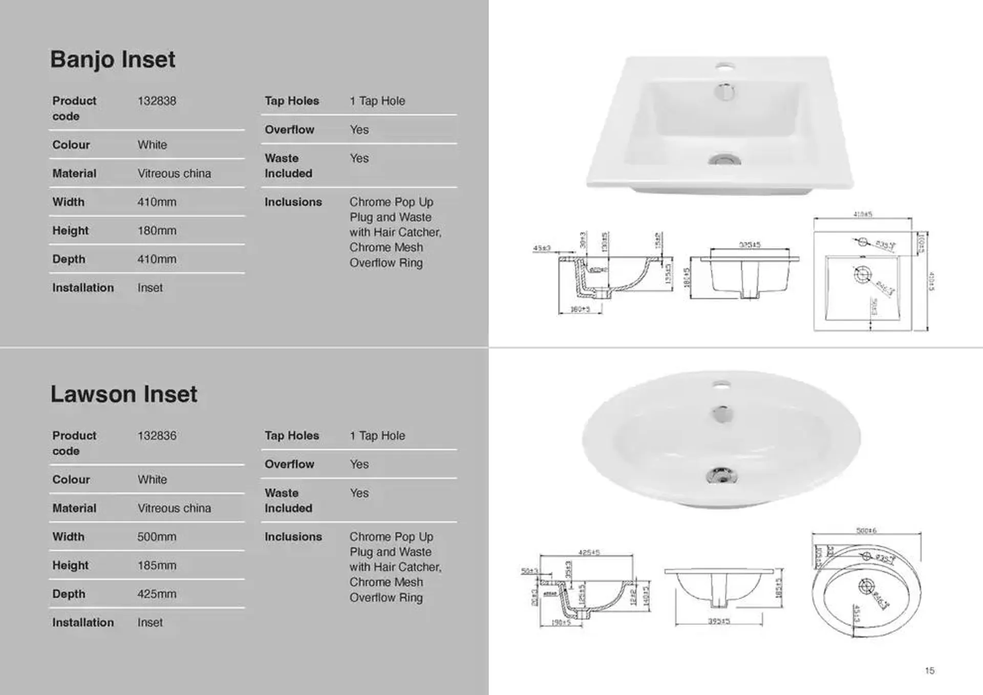 Raymor Brochure Basins 2025 - Catalogue valid from 24 December to 31 January 2025 - page 15