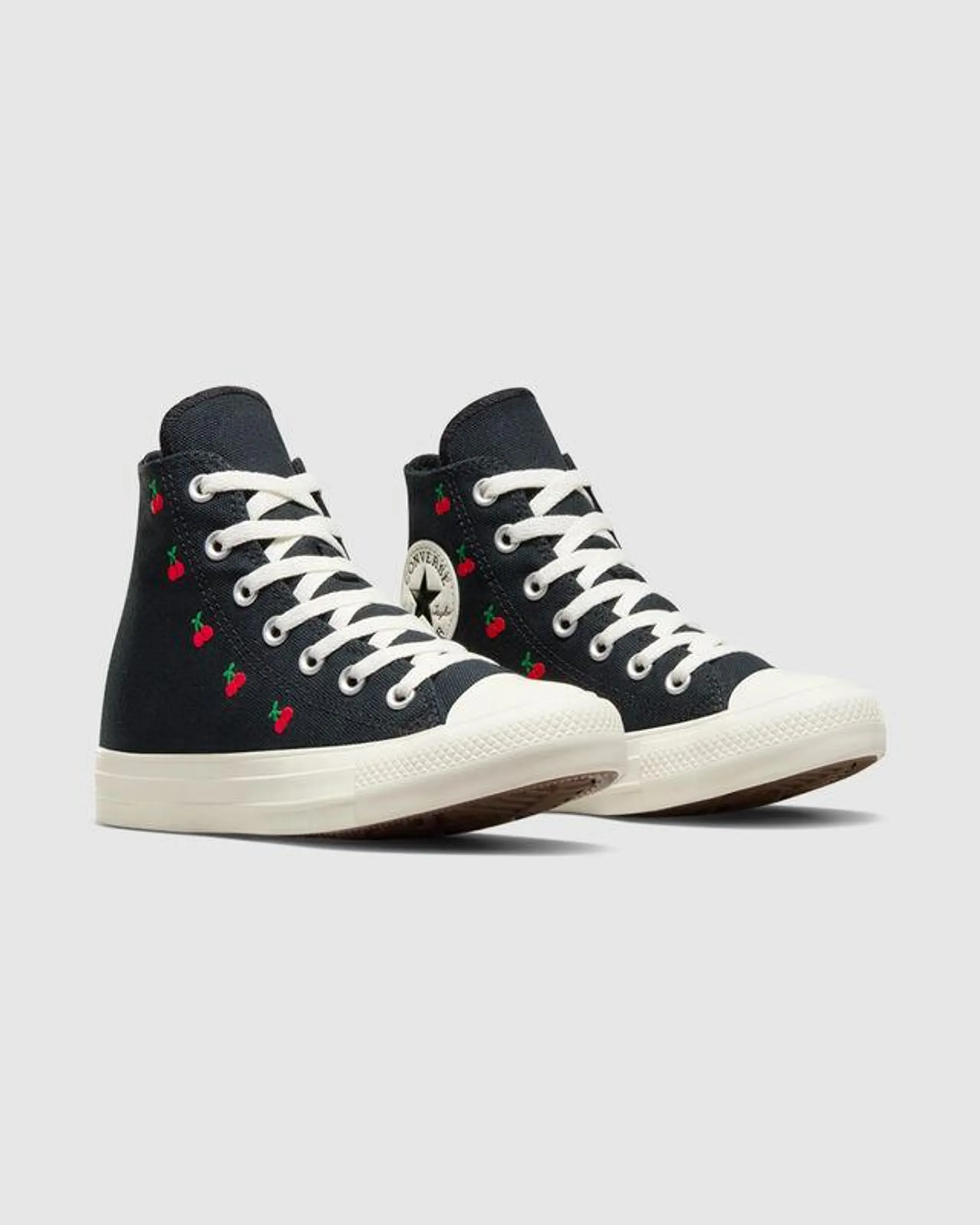 CTAS Hi Top Cherry Canvas Sneakers in Black