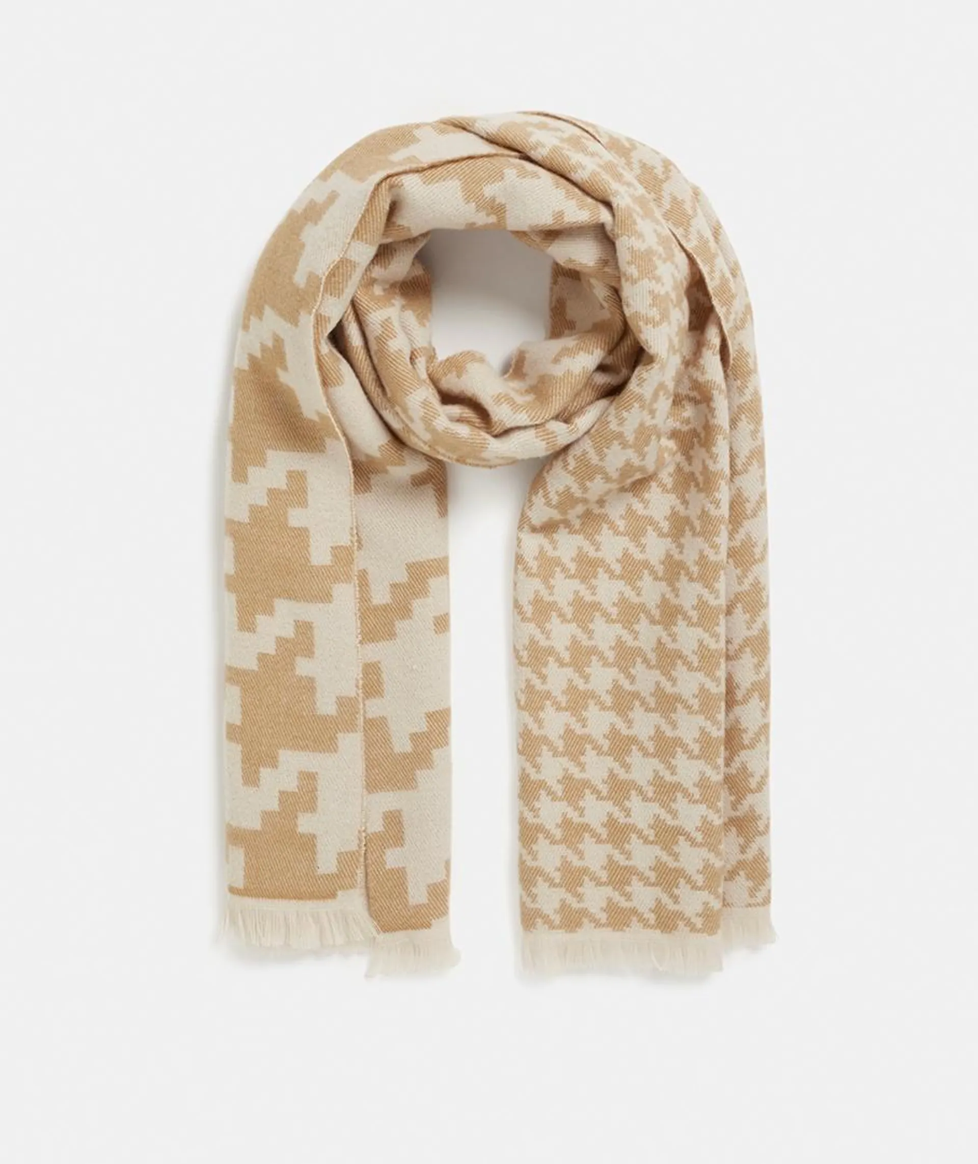 Tonal Houndstooth Check Scarf