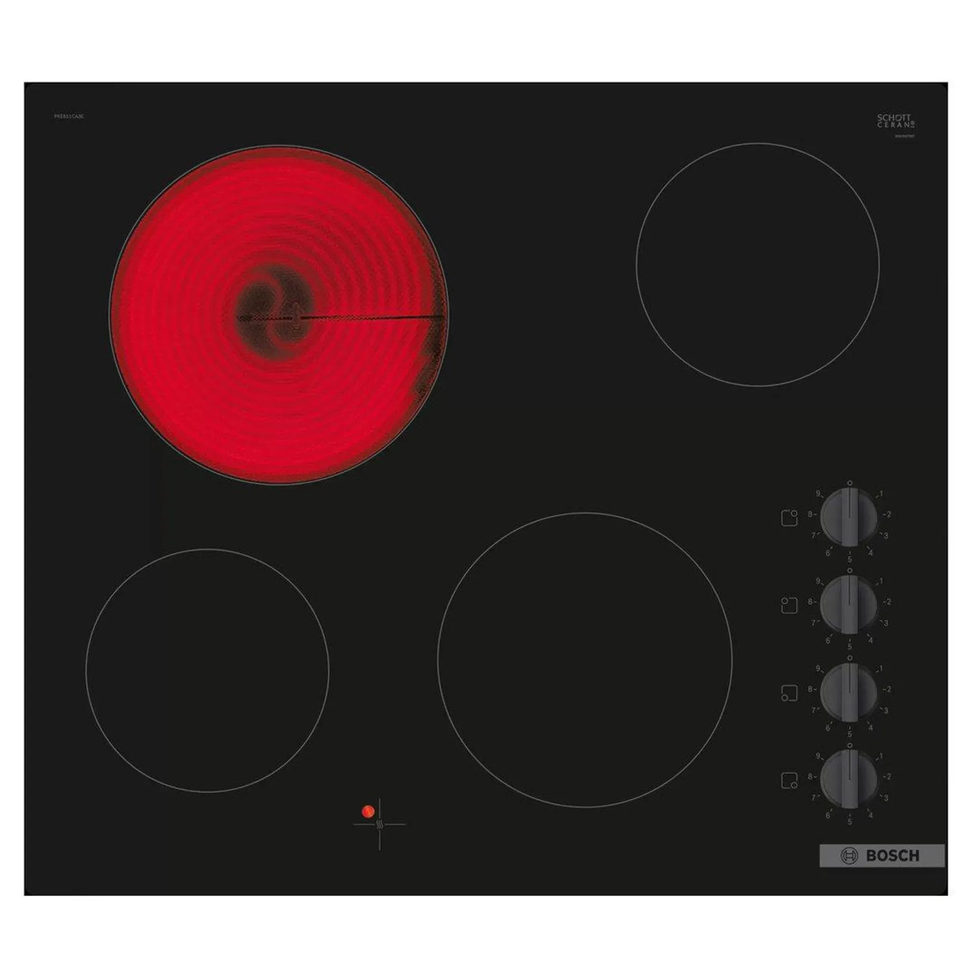 Bosch Series 2, 4 Zone Electric Cooktop 60cm Black PKE611CA2A