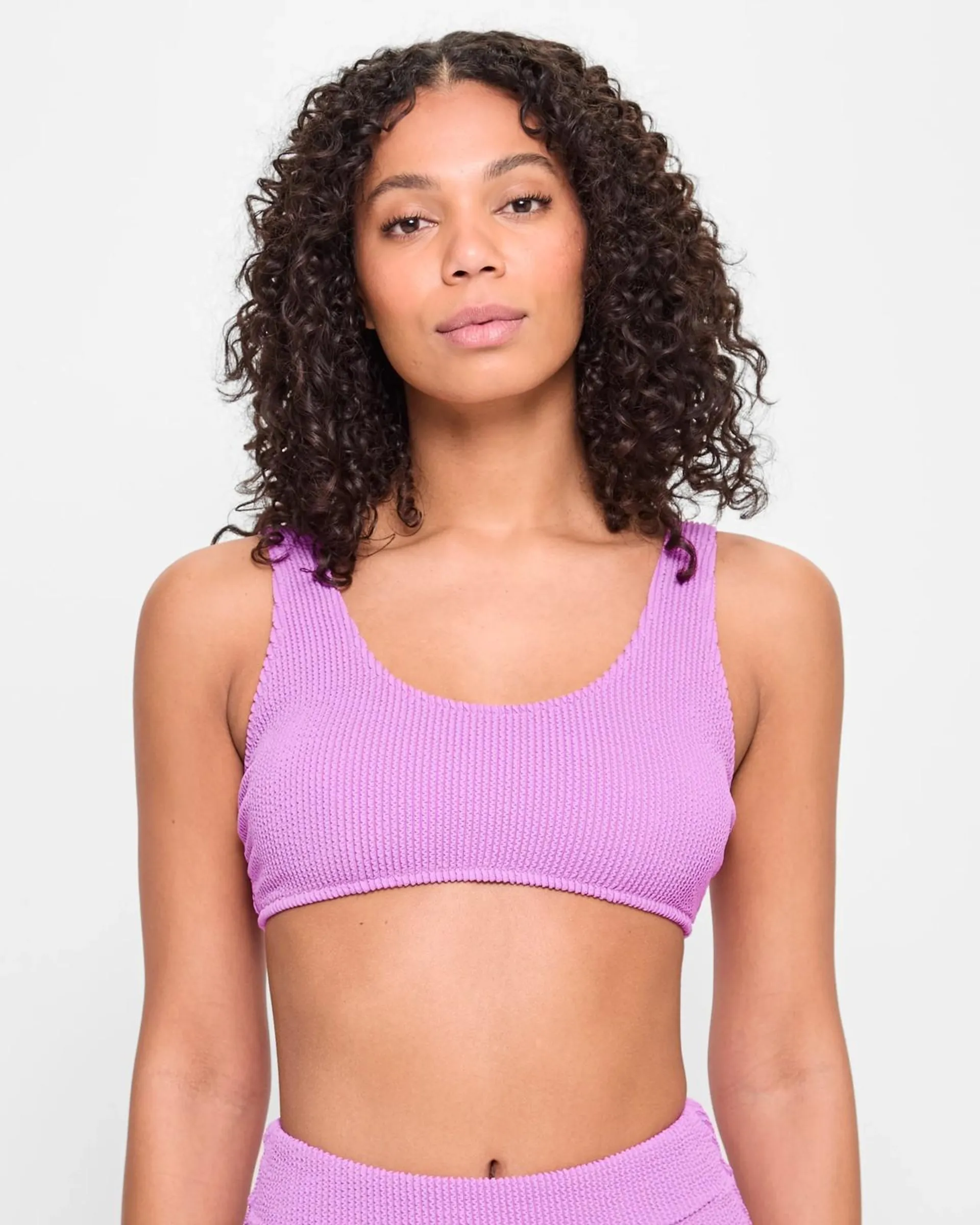 Crinkle Scoop Swim Bikini Top - Iris Orchid