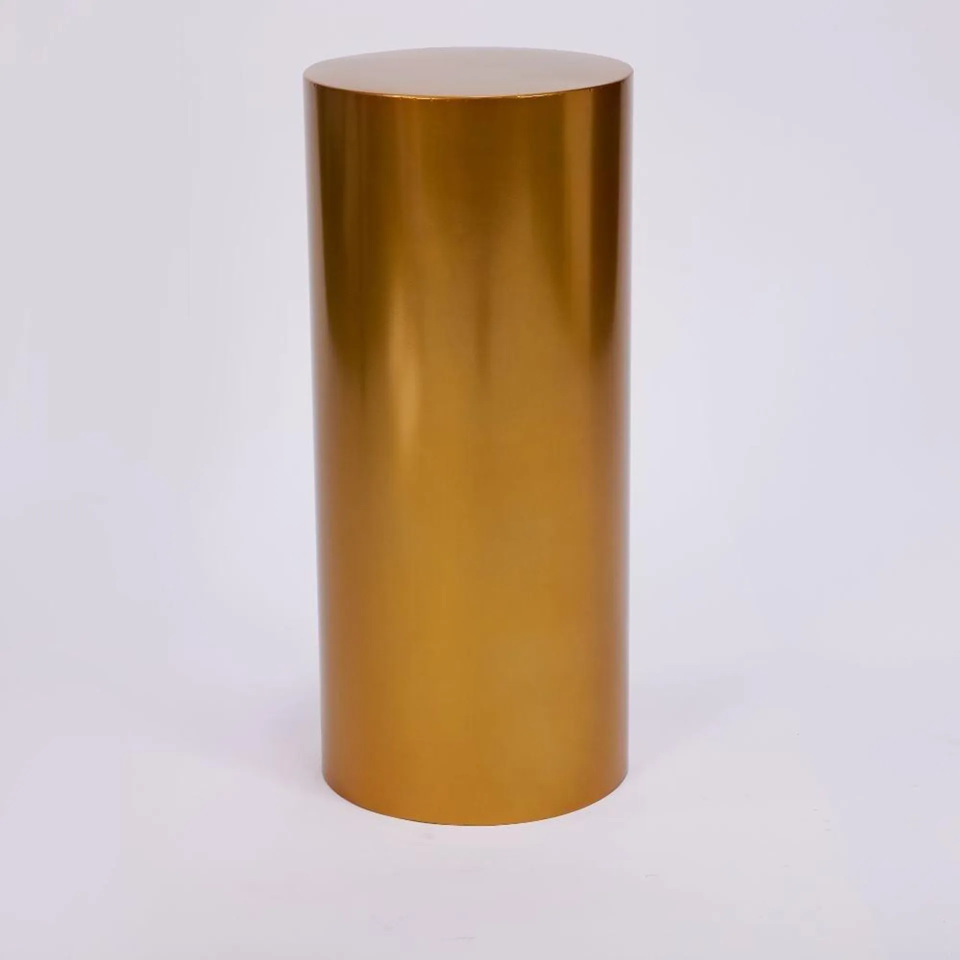 Plinth Gold Iron Round 40cm x 90cm HIRE